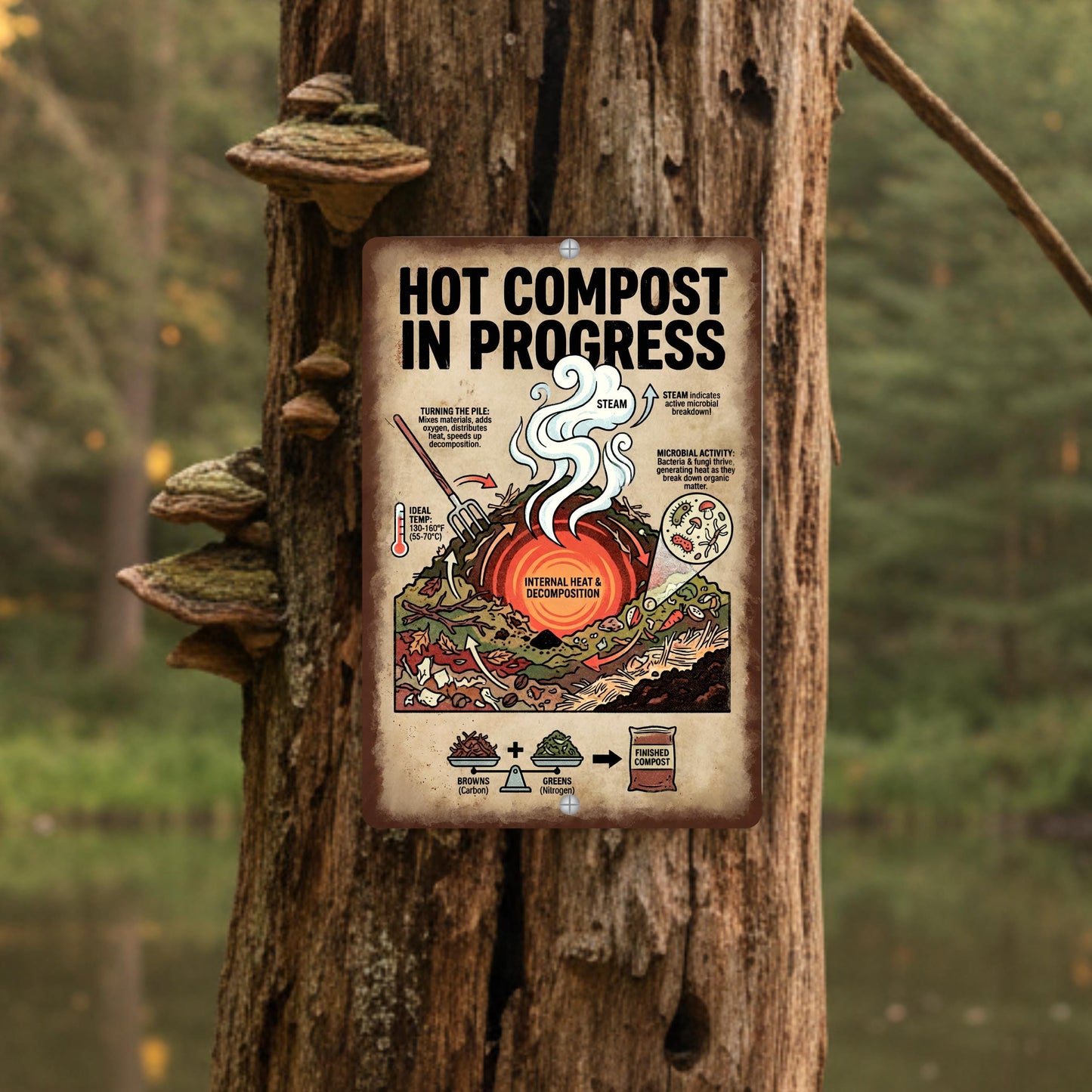 Hot Compost In Progress Garden Sign