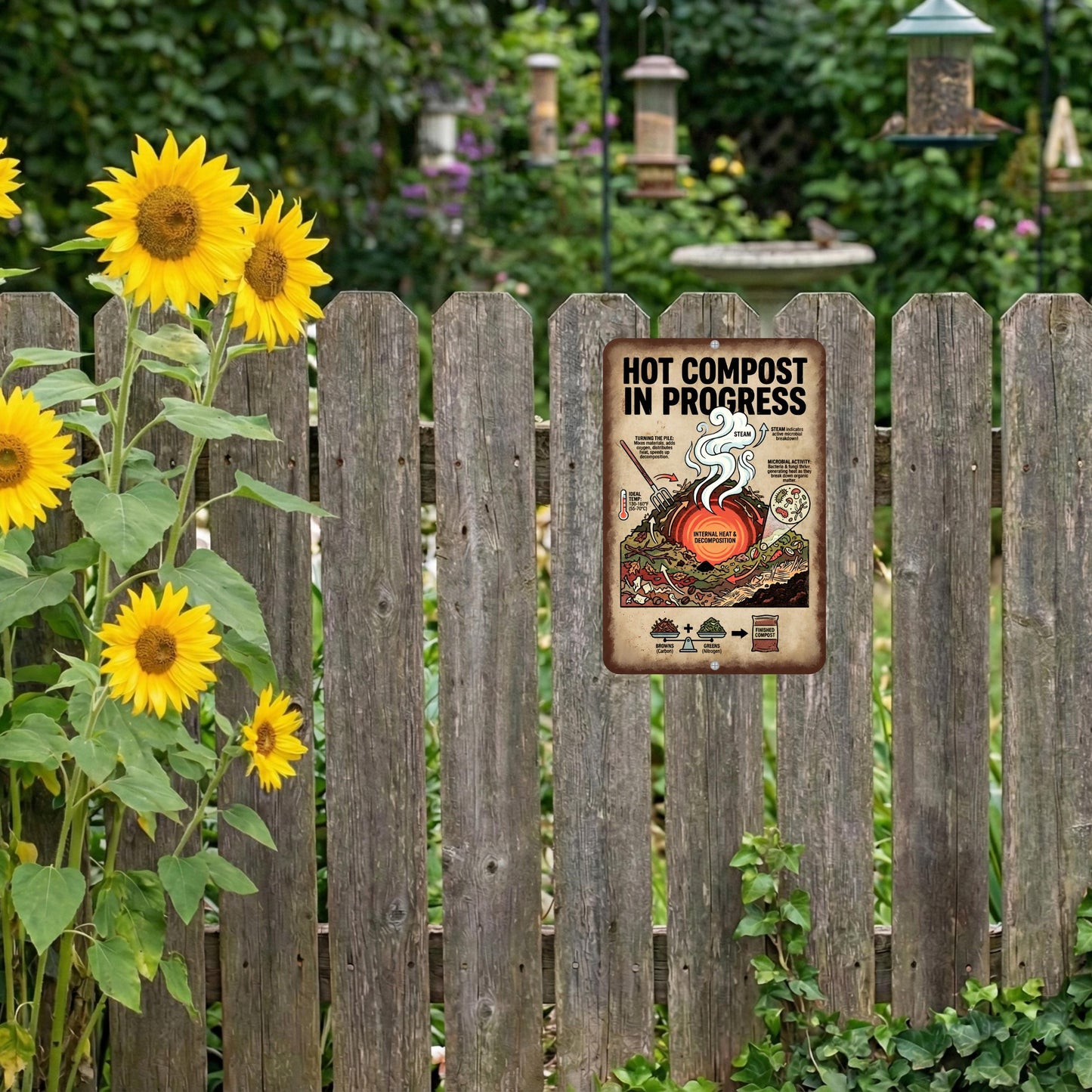 Hot Compost In Progress Garden Sign