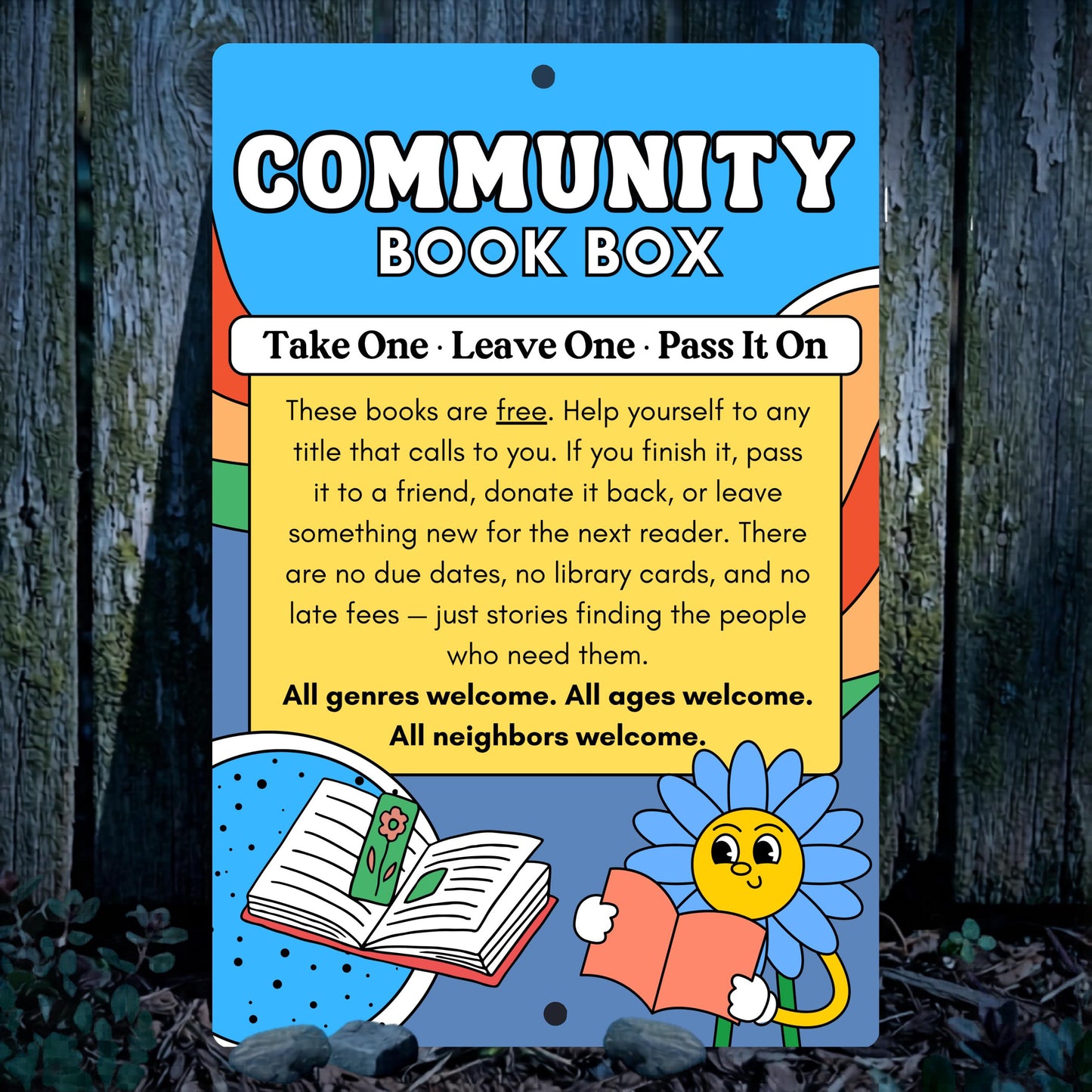 Community Book Box Sign