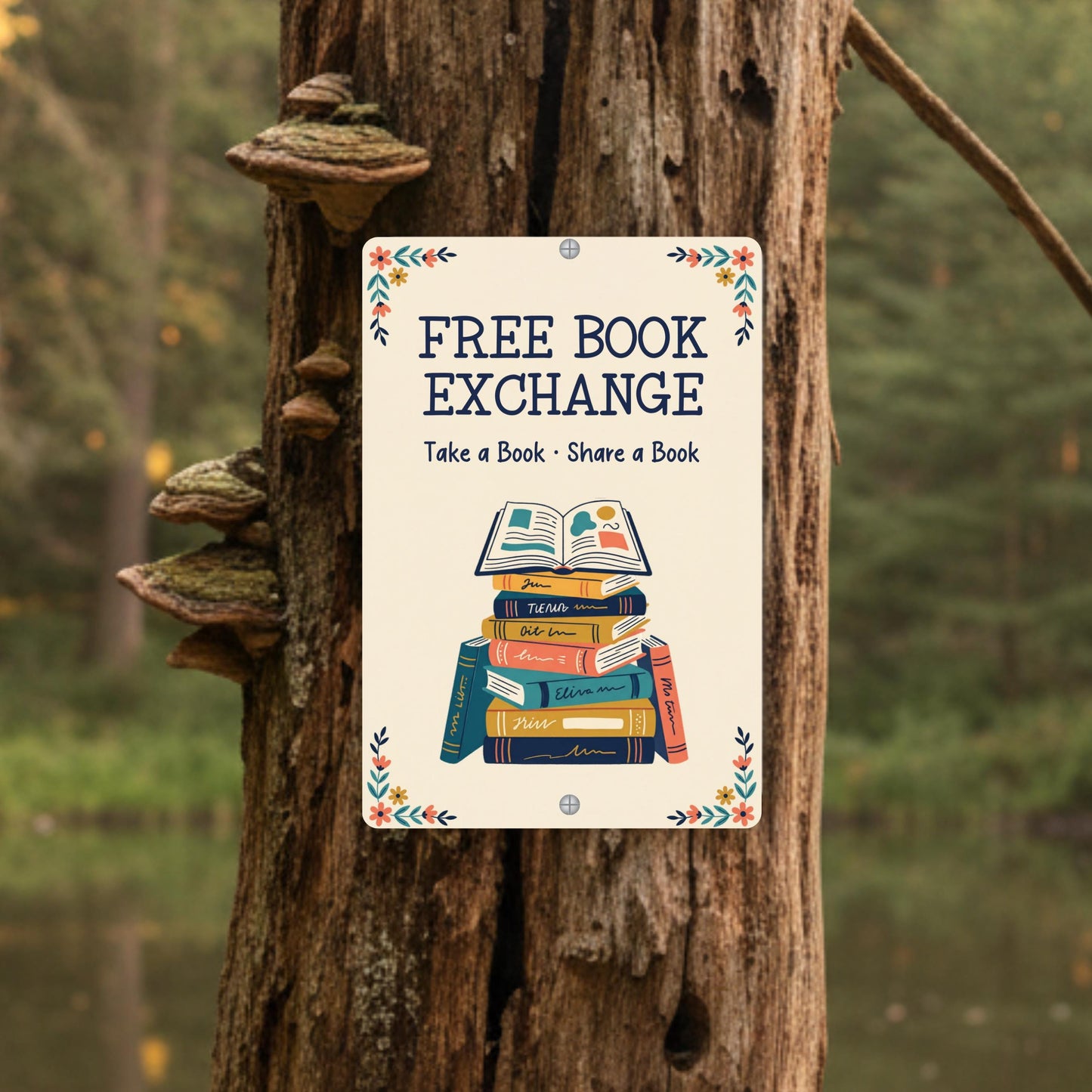 Free Book Exchange Metal Sign