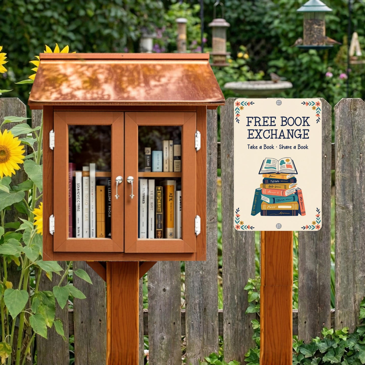 Free Book Exchange Metal Sign