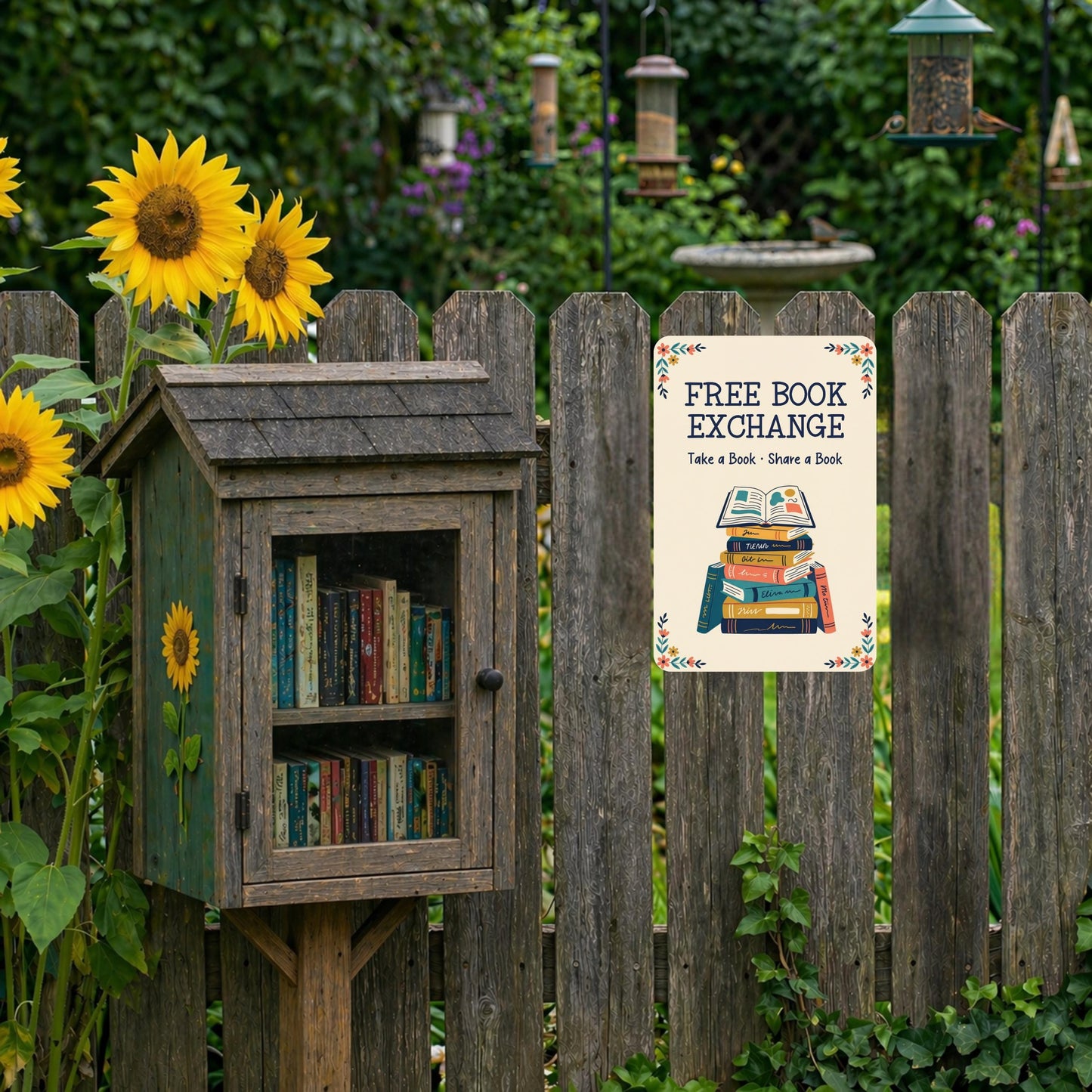 Free Book Exchange Metal Sign