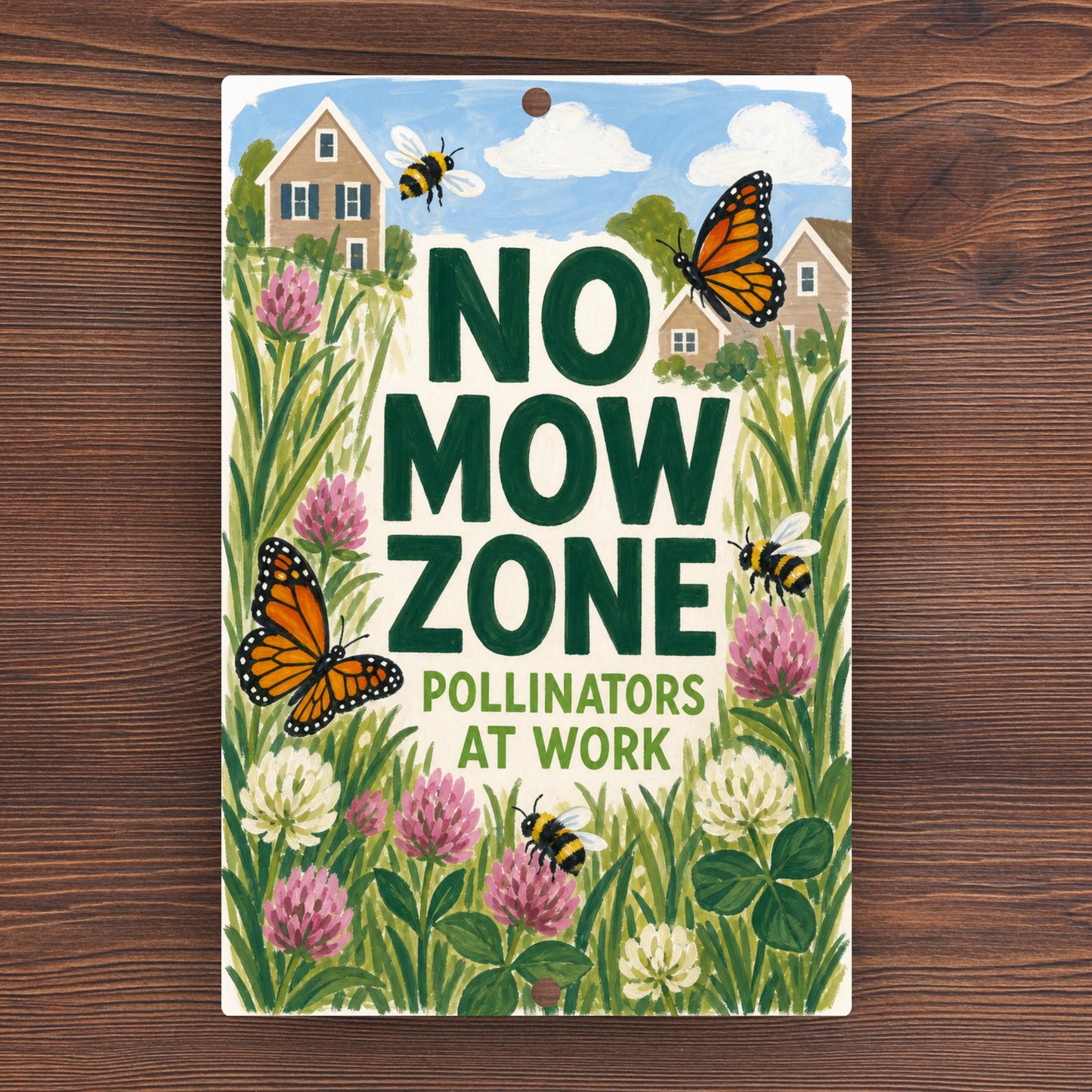 No Mow Zone Sign
