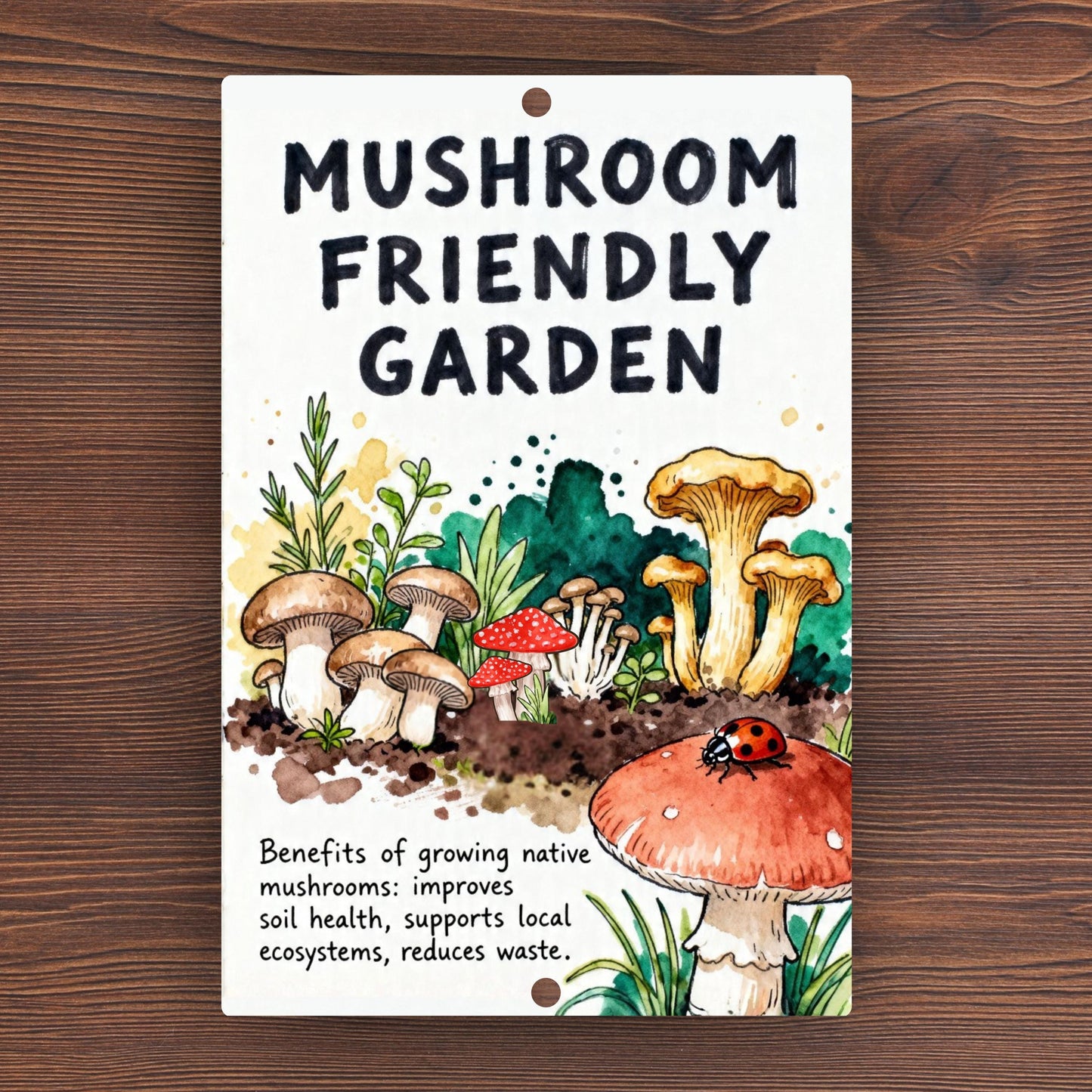 Mushroom Friendly Garden Outdoor Sign
