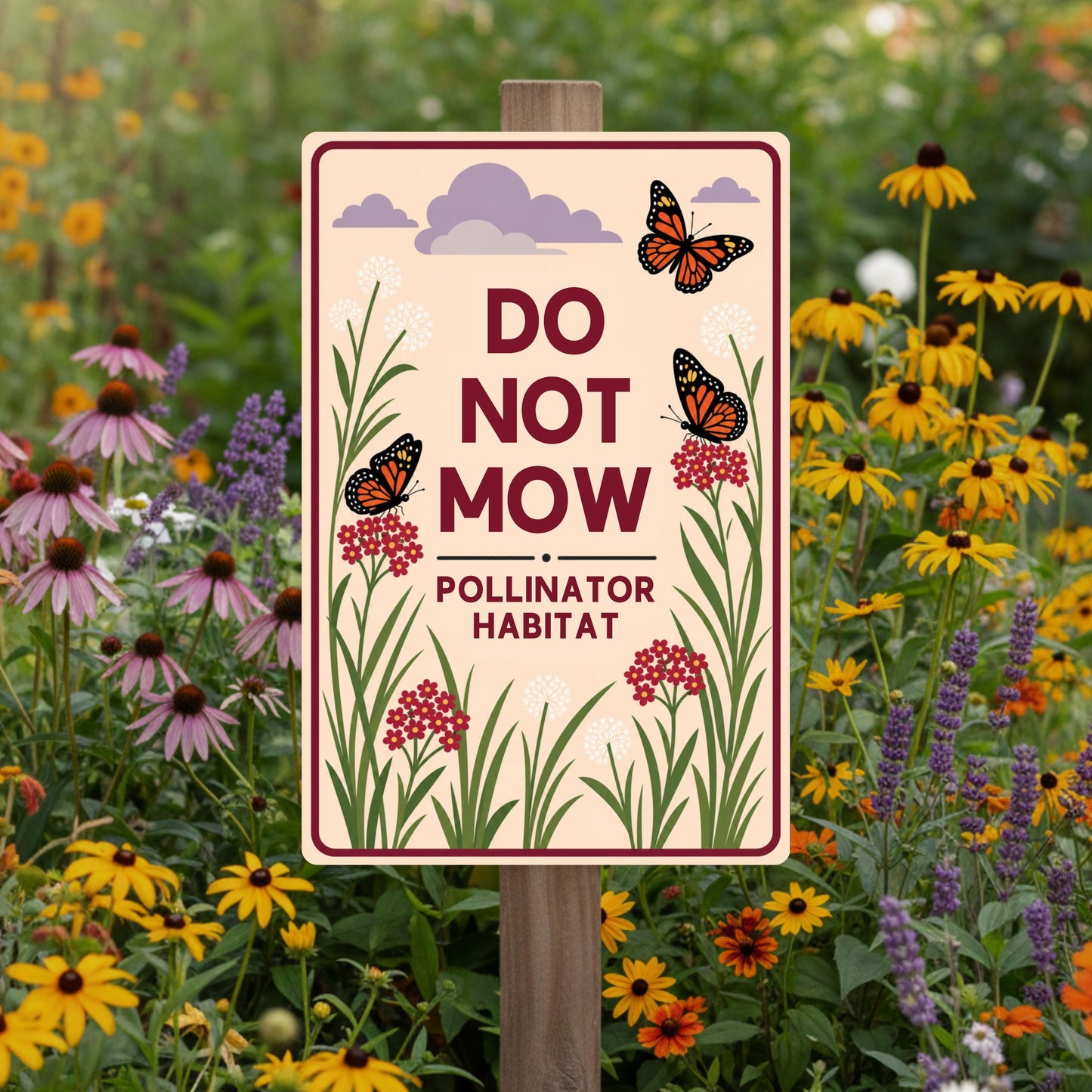 Do Not Mow Pollinator Habitat Sign