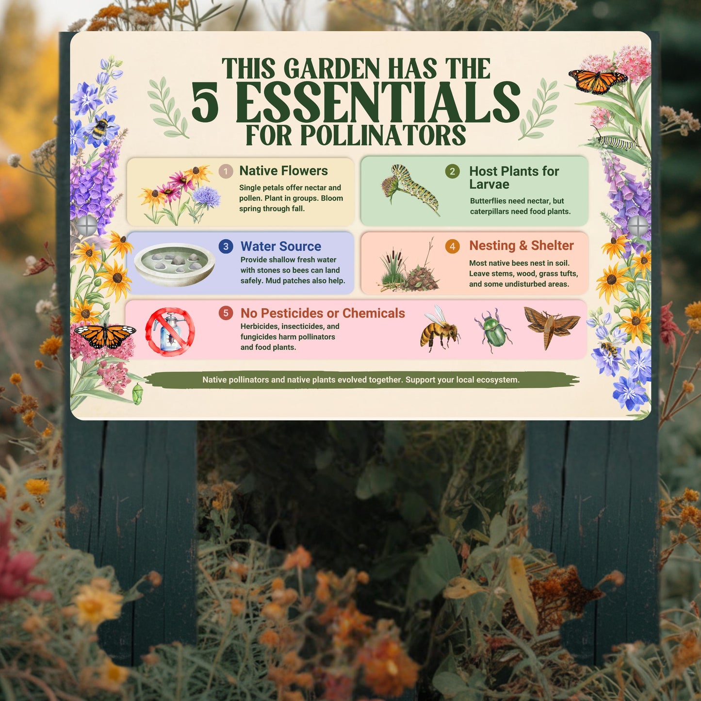 Pollinator Essentials Habitat Sign