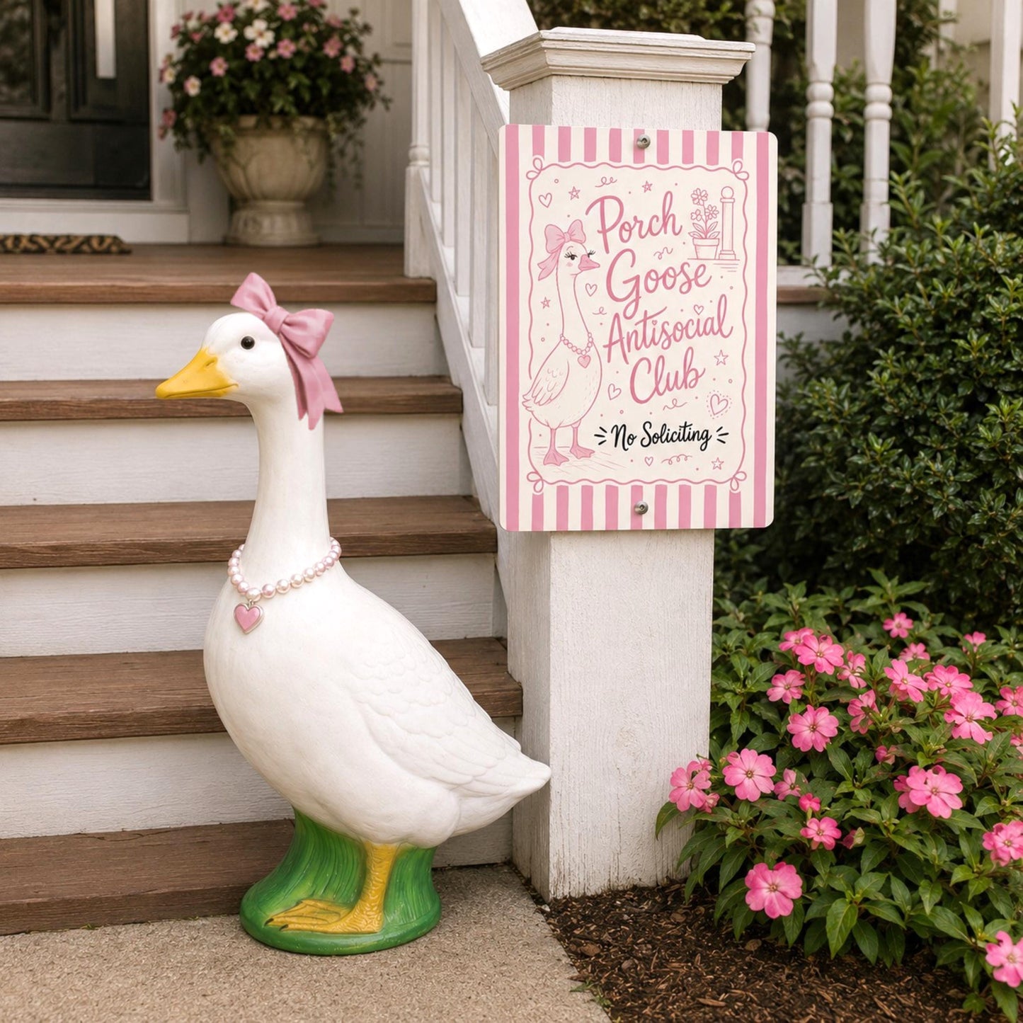 Coquette Goose No Soliciting Sign
