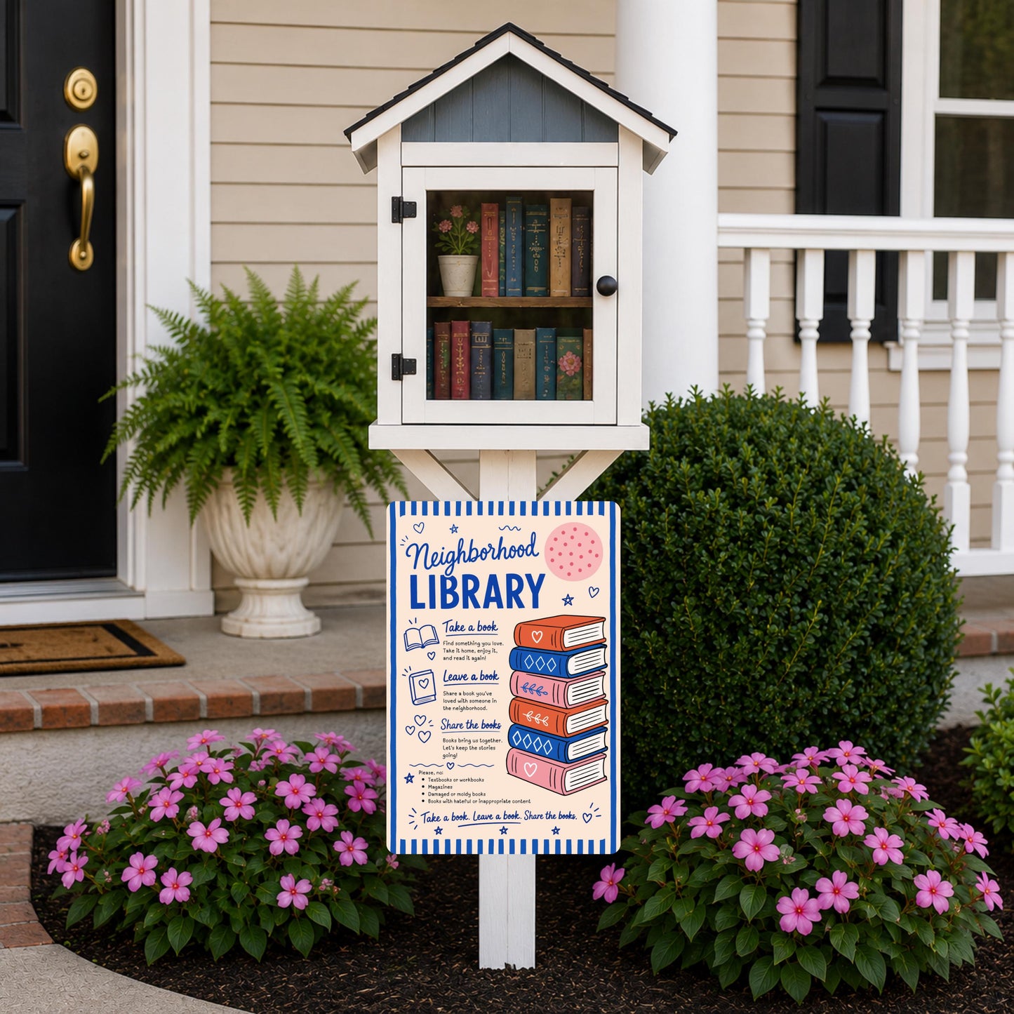 Neighborhood Library Sign