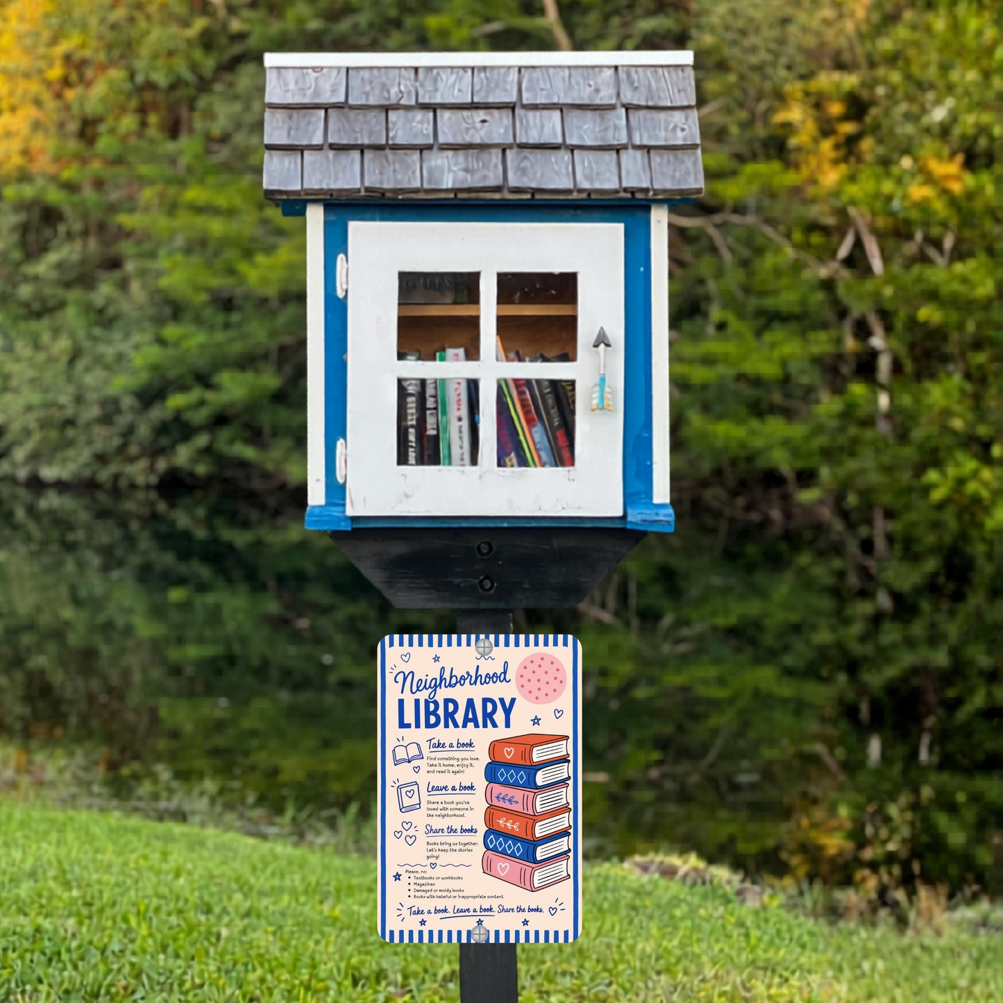 Neighborhood Library Sign