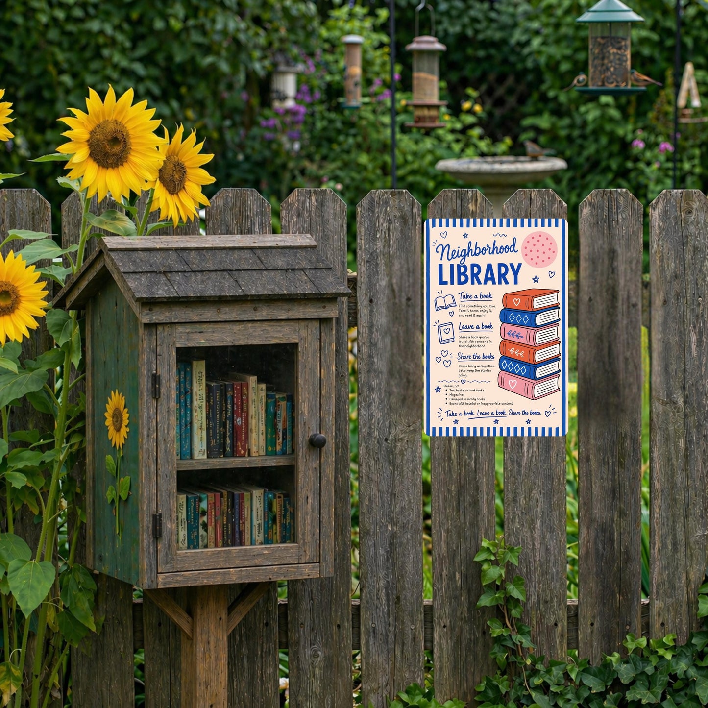 Neighborhood Library Sign