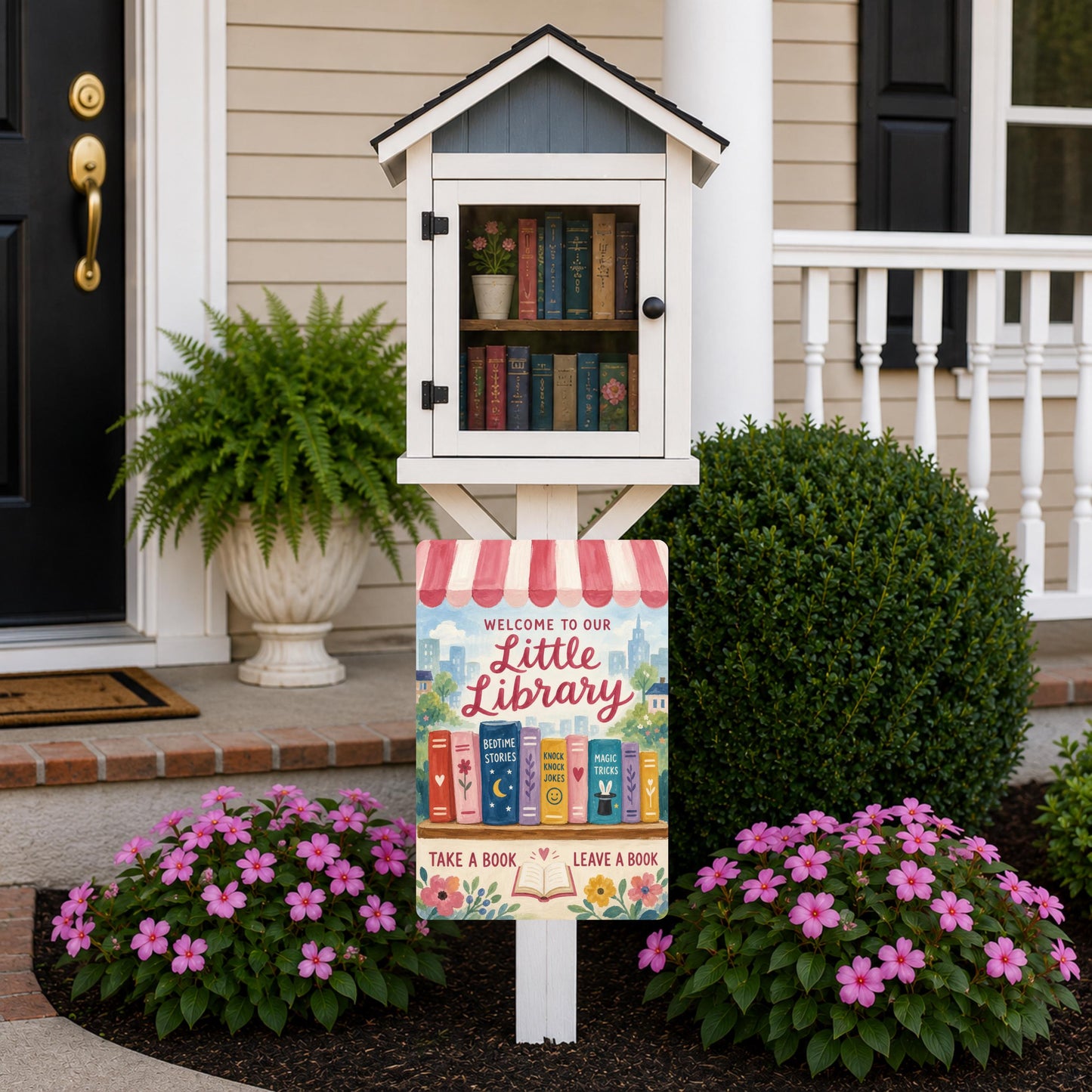 Welcome To Our Library Sign