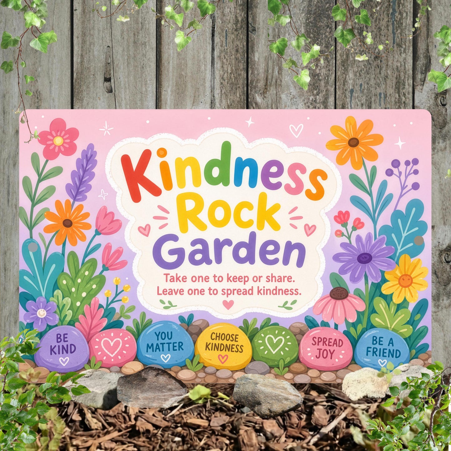 Kindness Rock Garden Sign
