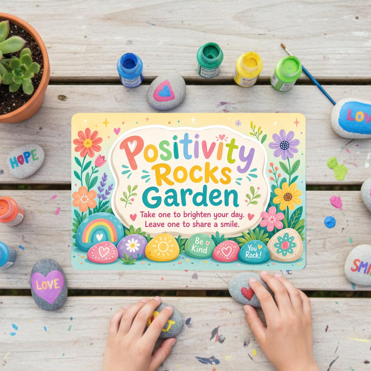 Positivity Rocks Garden Sign