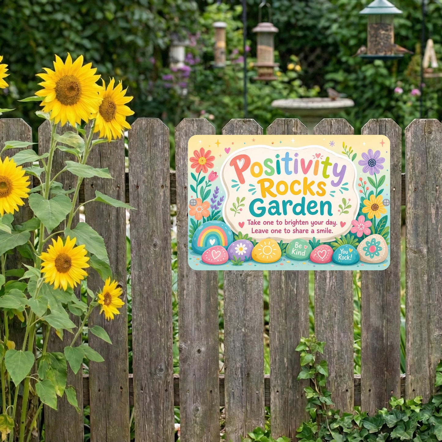 Positivity Rocks Garden Sign