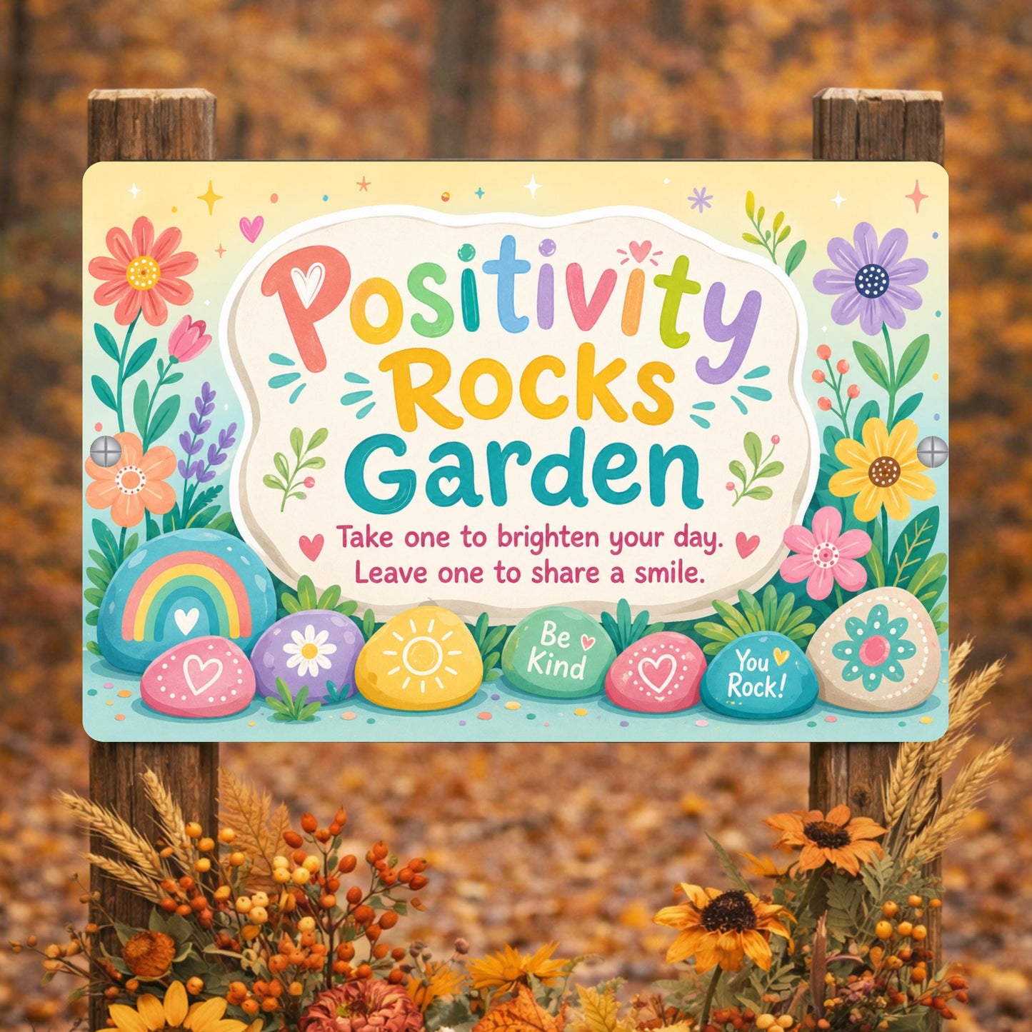 Positivity Rocks Garden Sign