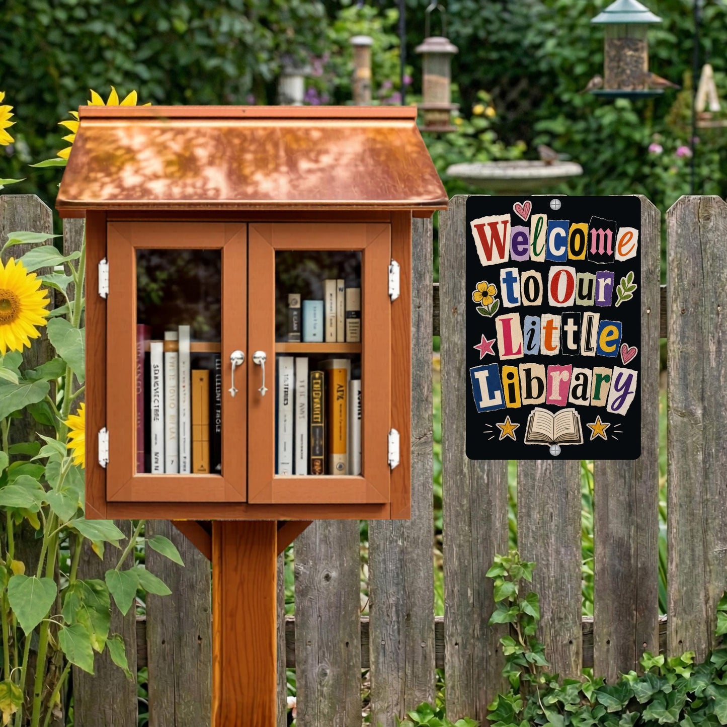 Welcome Library Metal Sign