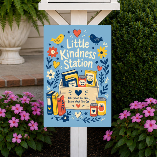 Little Kindness Station Metal Sign