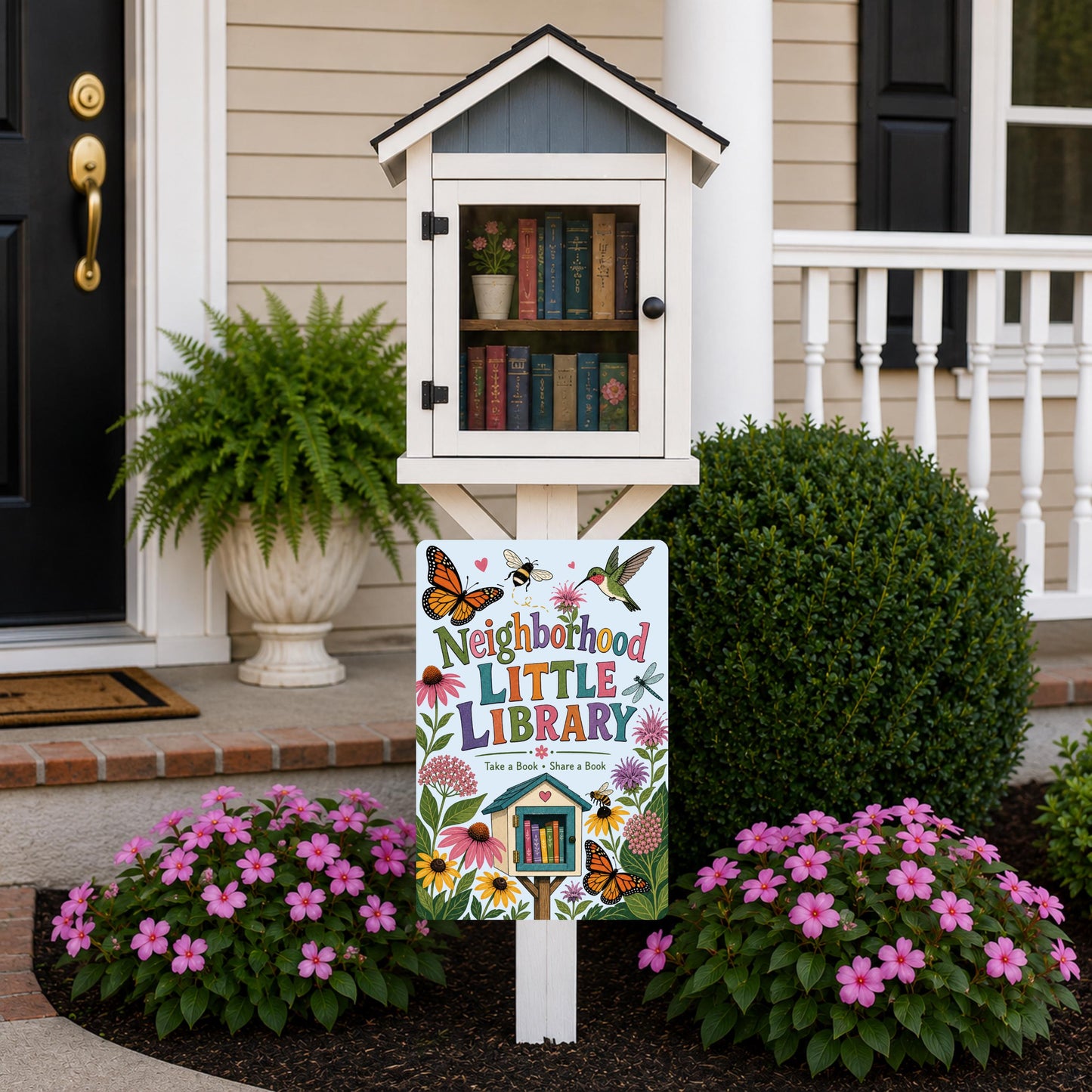 Neighborhood Library Sign