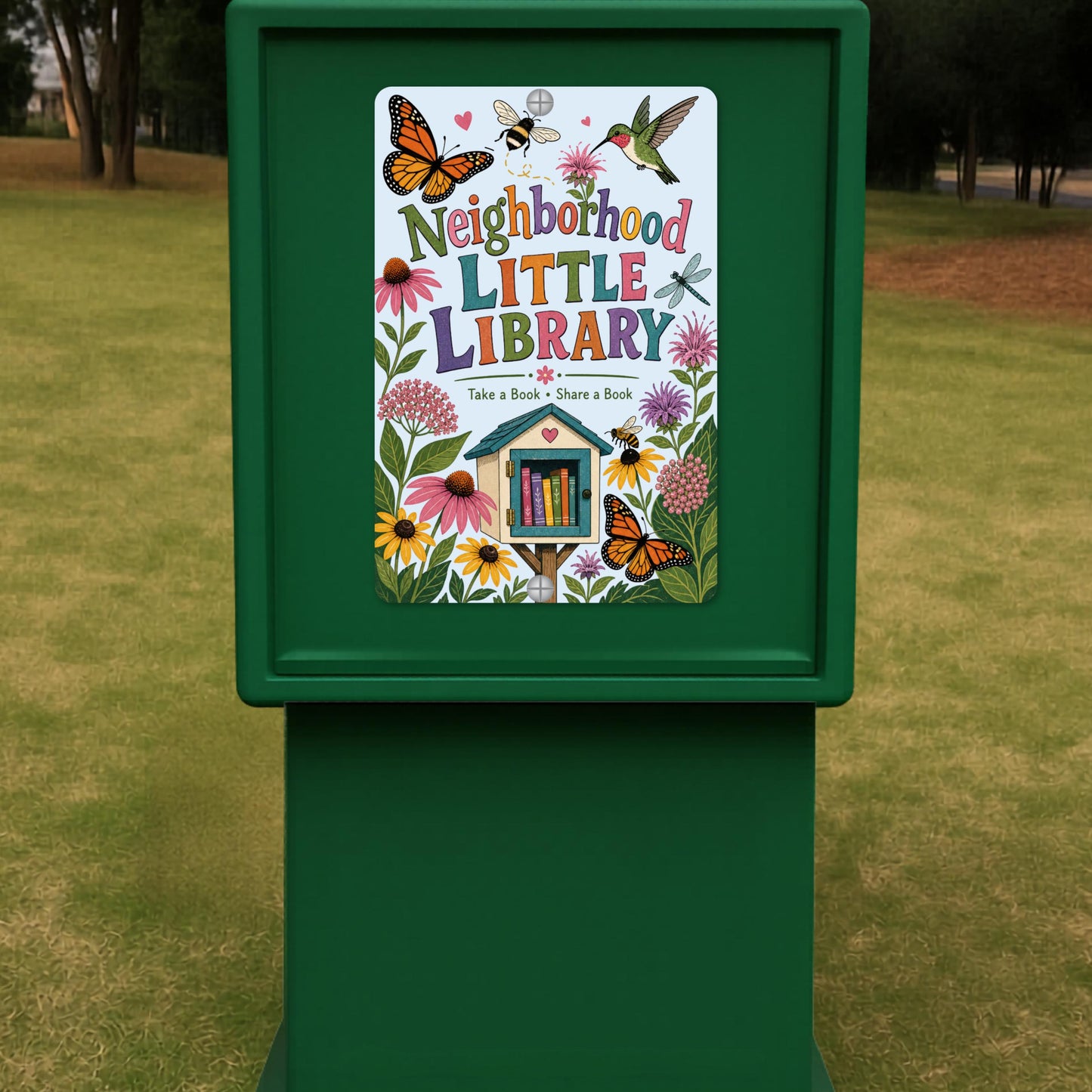 Neighborhood Library Sign