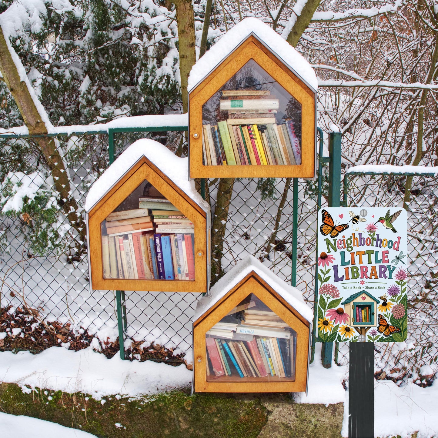 Neighborhood Library Sign