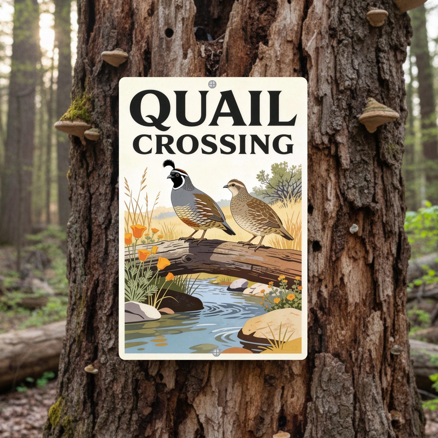 Quail Crossing Habitat Sign