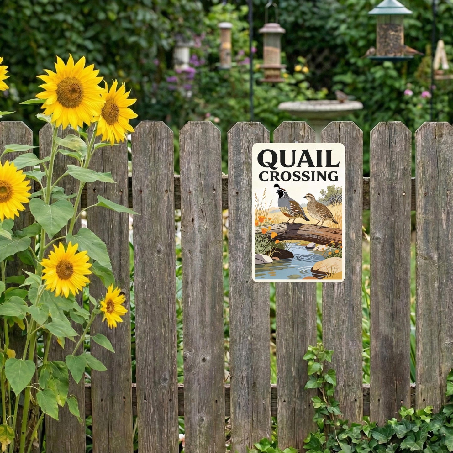 Quail Crossing Habitat Sign