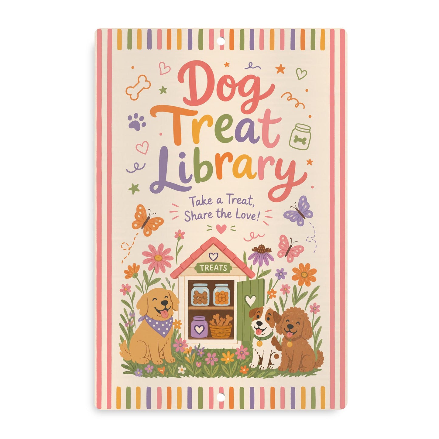 Dog Treat Library Metal Sign