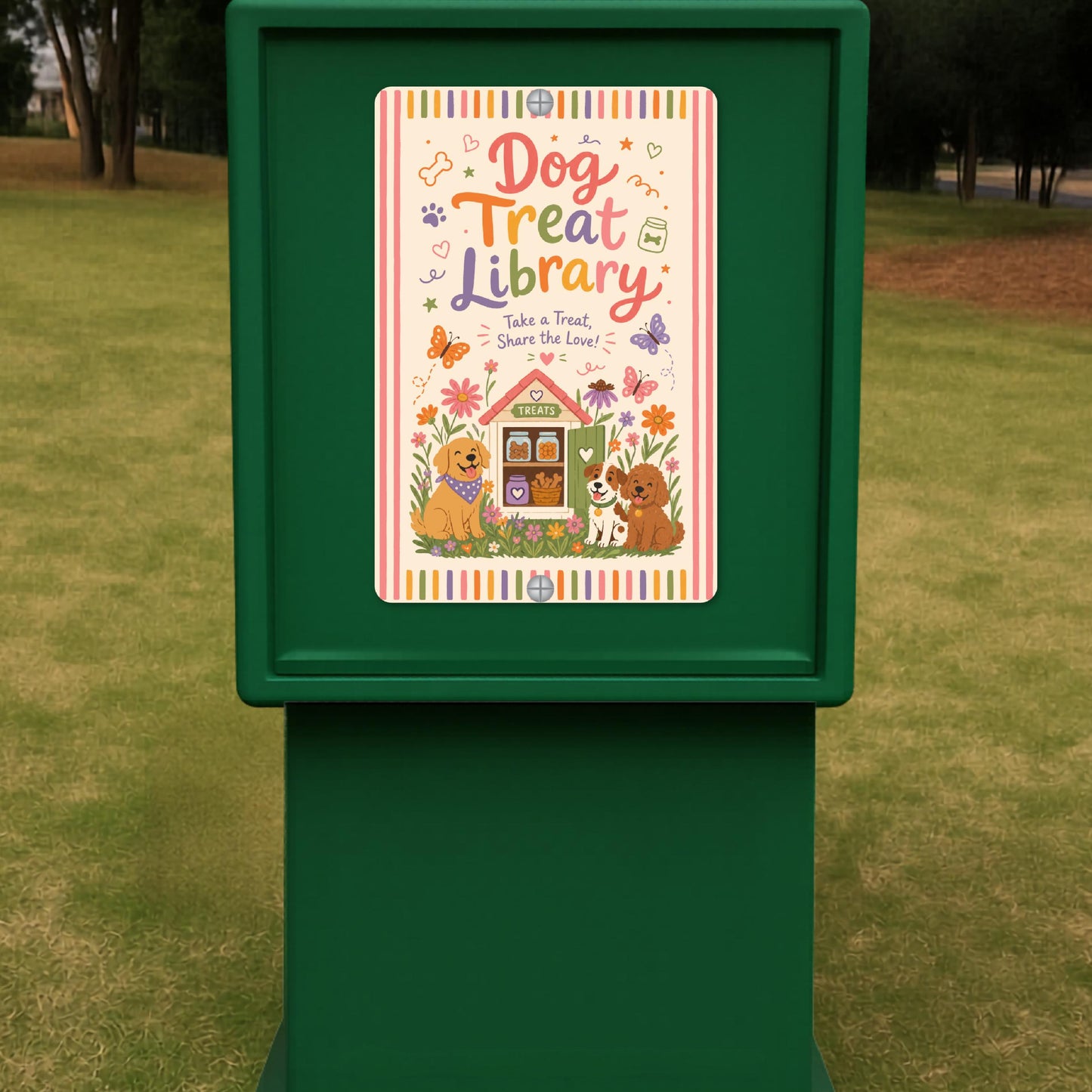 Dog Treat Library Metal Sign