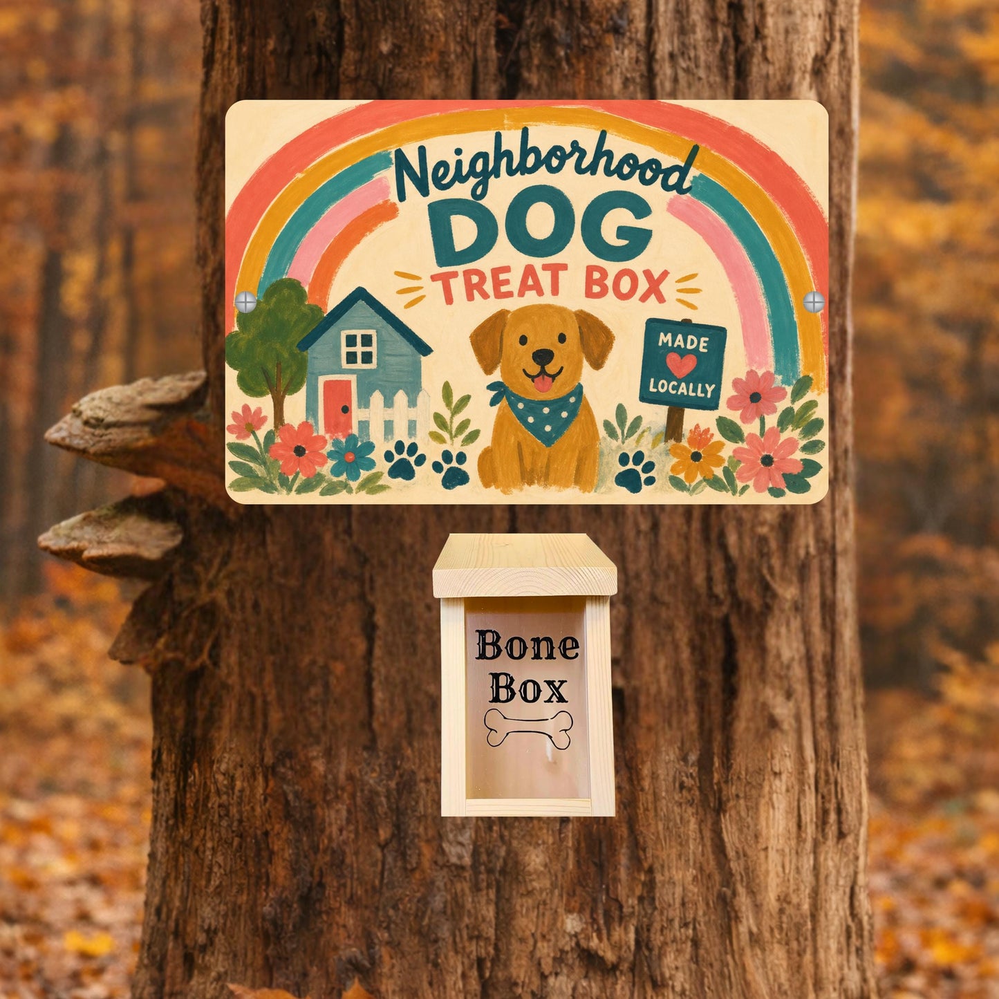 Dog Treat Box Metal Sign