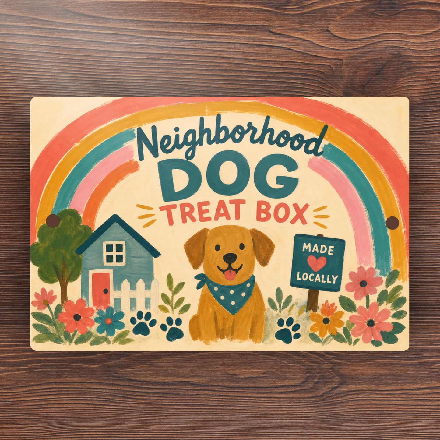 Dog Treat Box Metal Sign