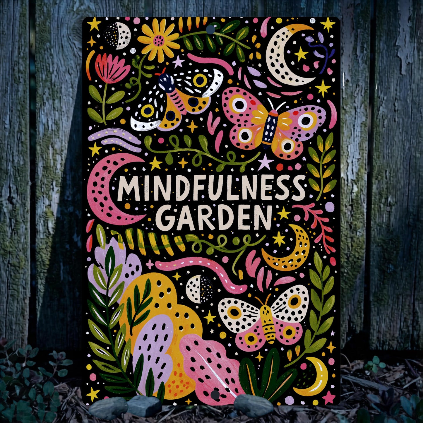 Mindfulness Garden Metal Sign
