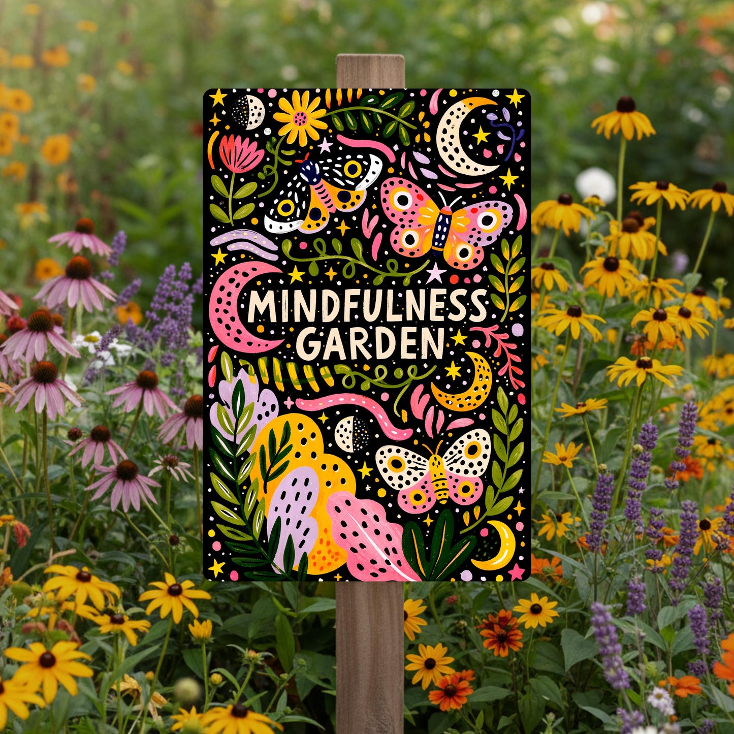 Mindfulness Garden Metal Sign