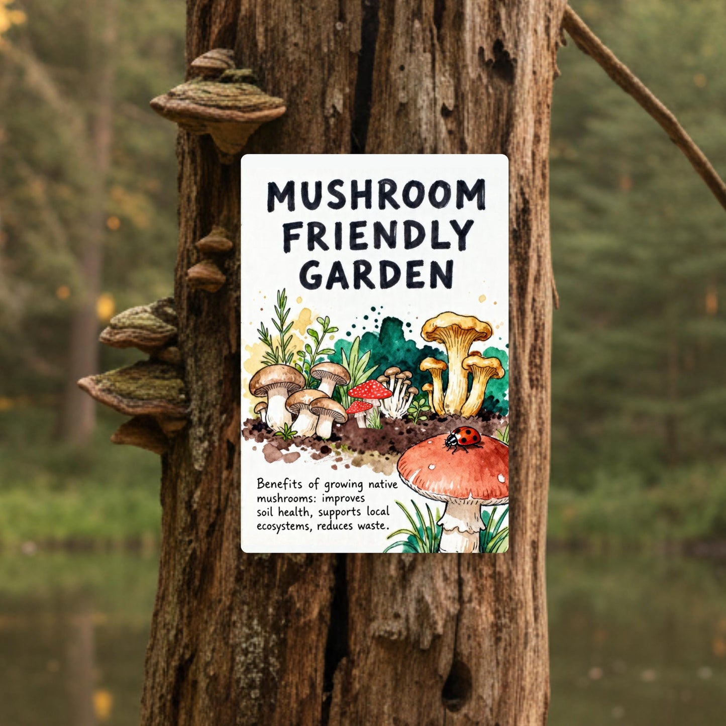 Mushroom Friendly Garden Outdoor Sign