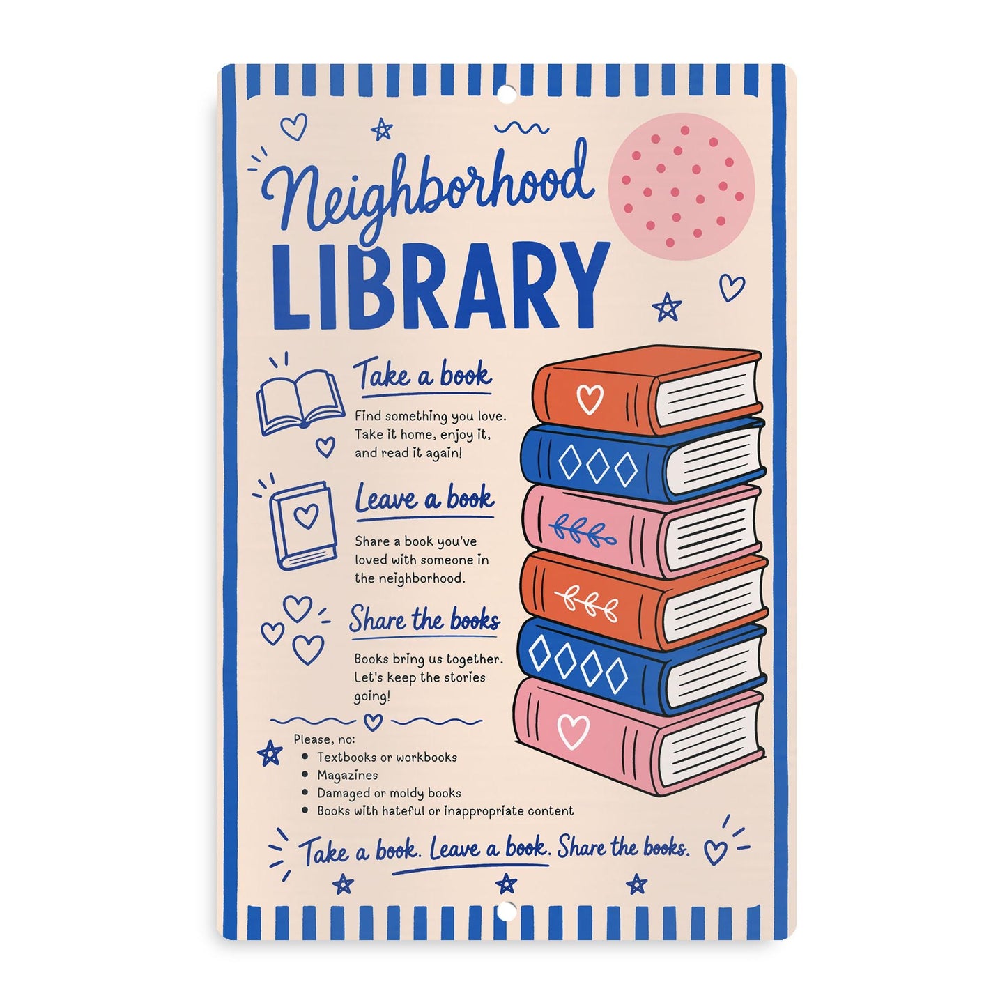Neighborhood Library Sign