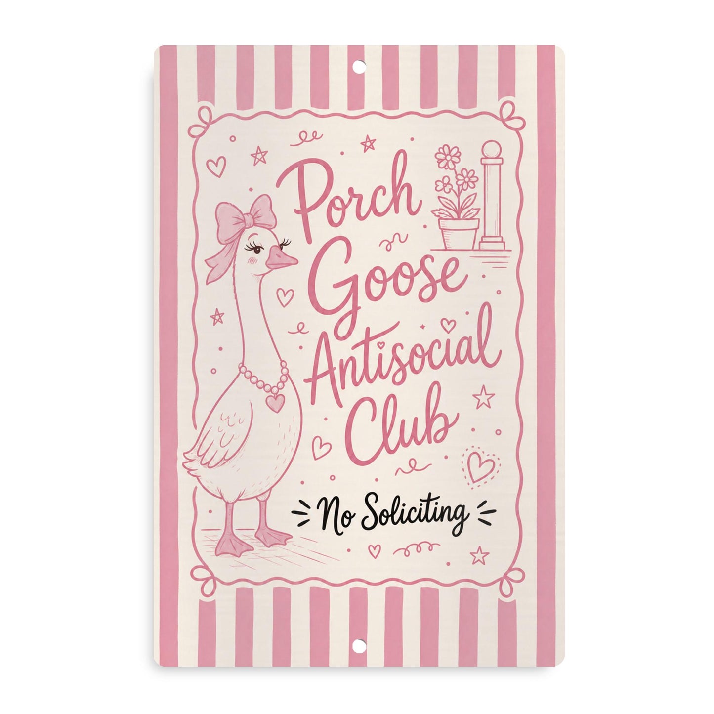 Coquette Goose No Soliciting Sign