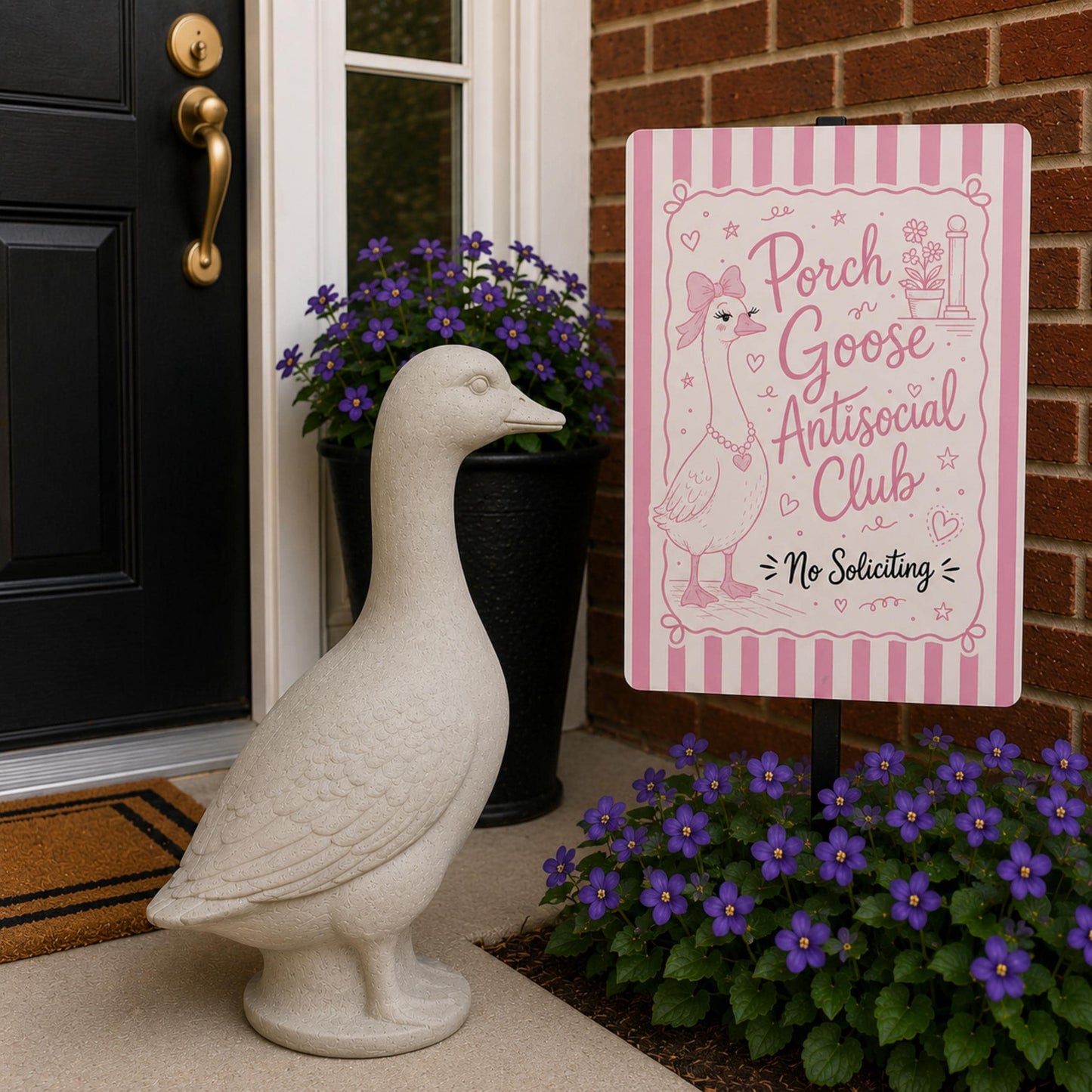 Coquette Goose No Soliciting Sign