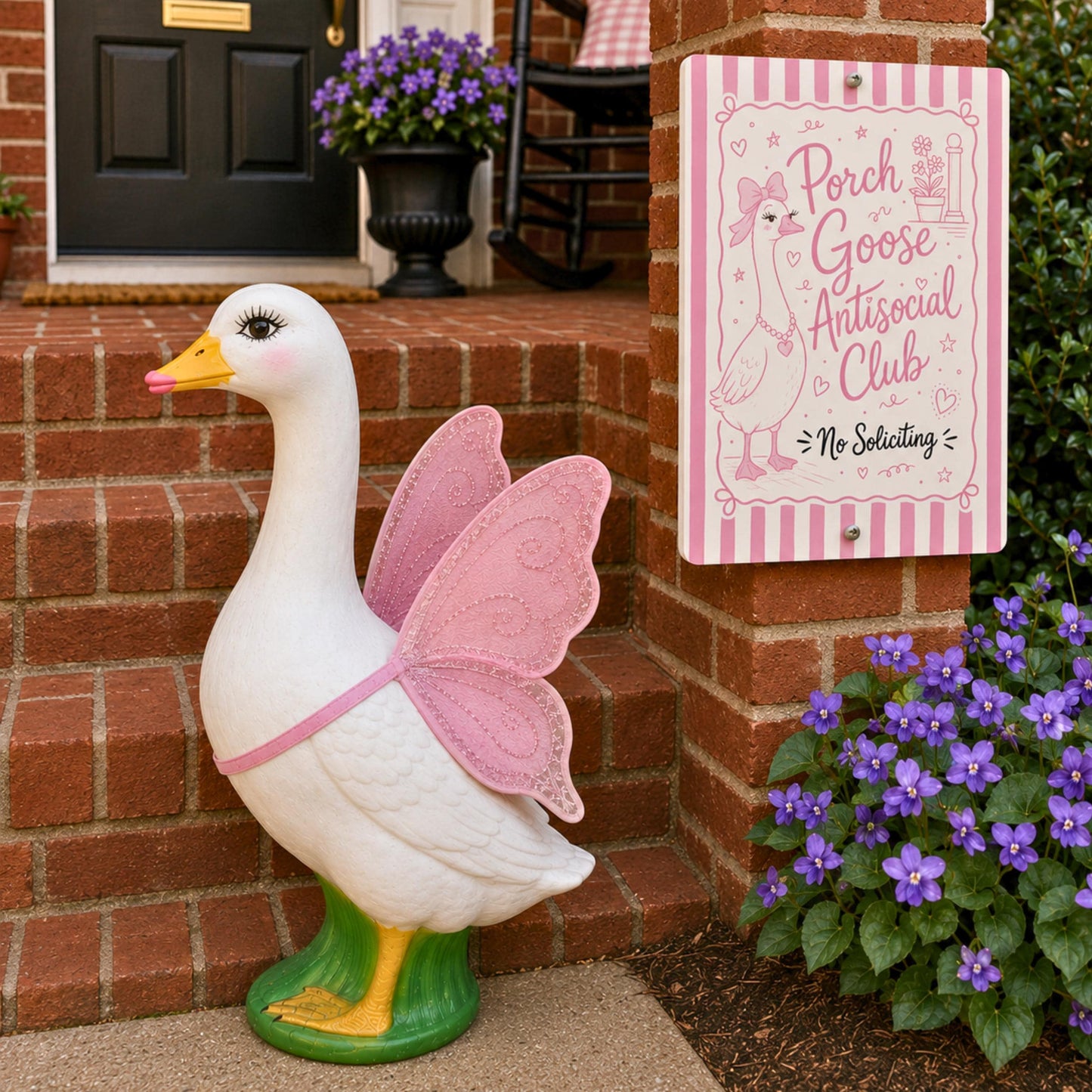 Coquette Goose No Soliciting Sign