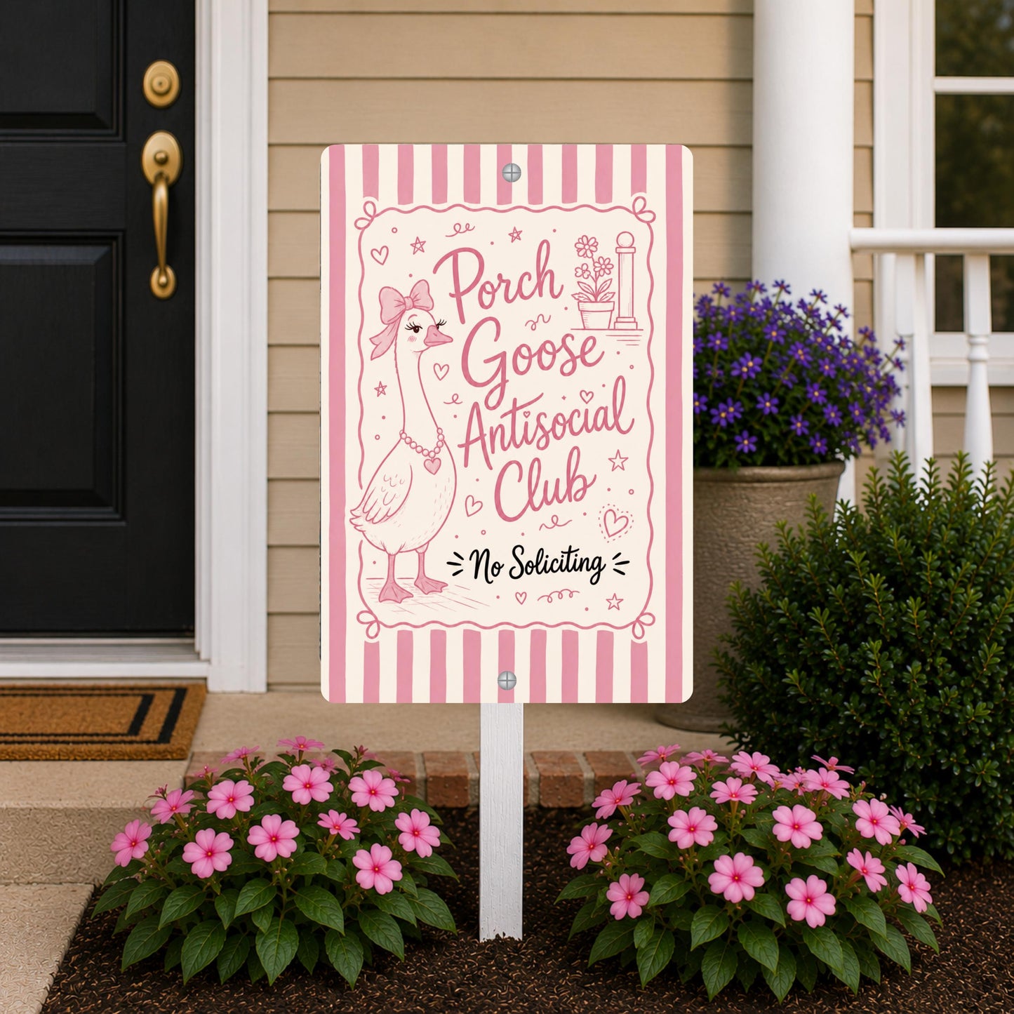 Coquette Goose No Soliciting Sign