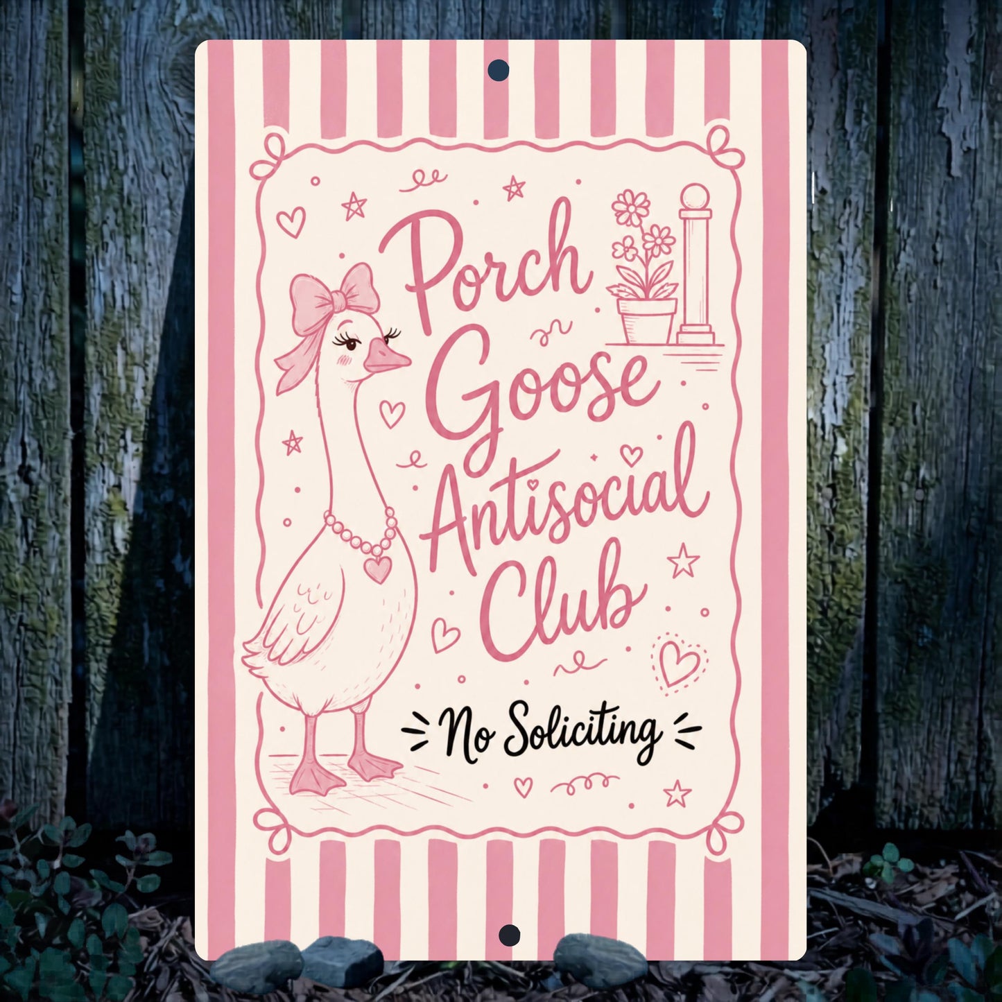 Coquette Goose No Soliciting Sign