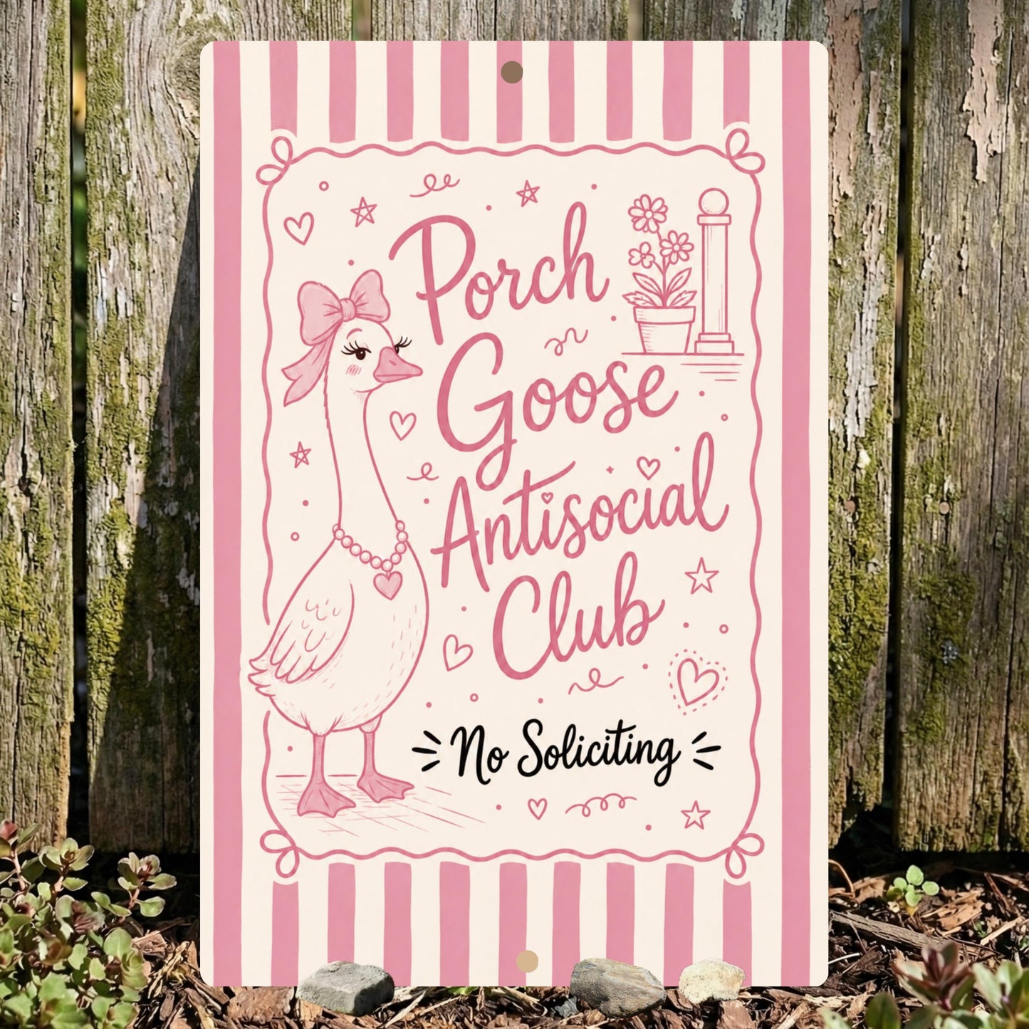 Coquette Goose No Soliciting Sign
