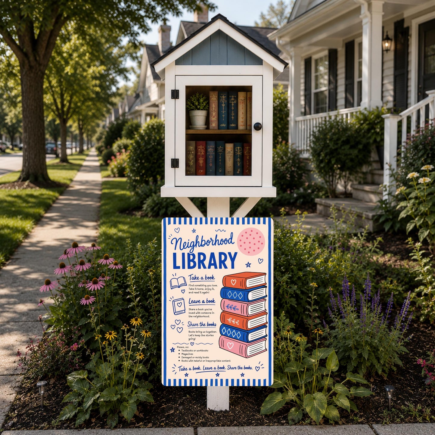Neighborhood Library Sign