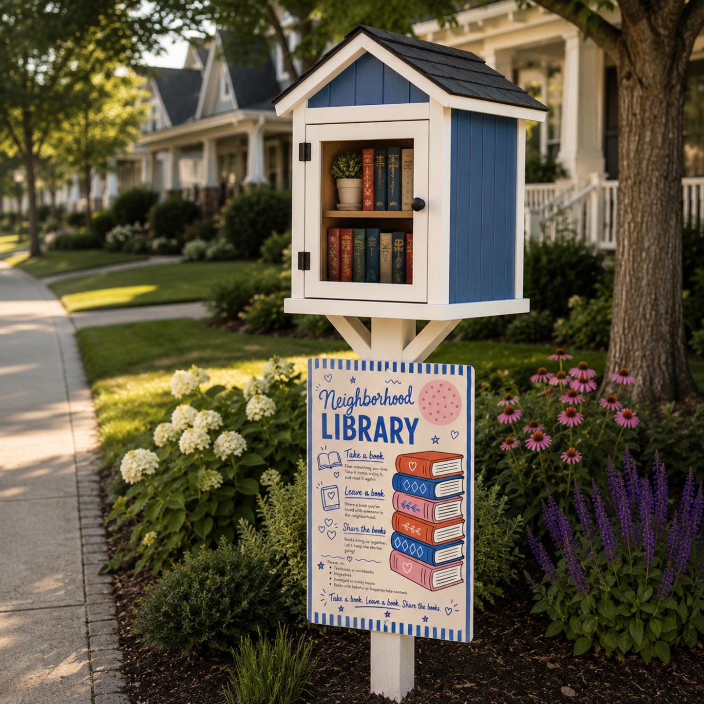 Neighborhood Library Sign