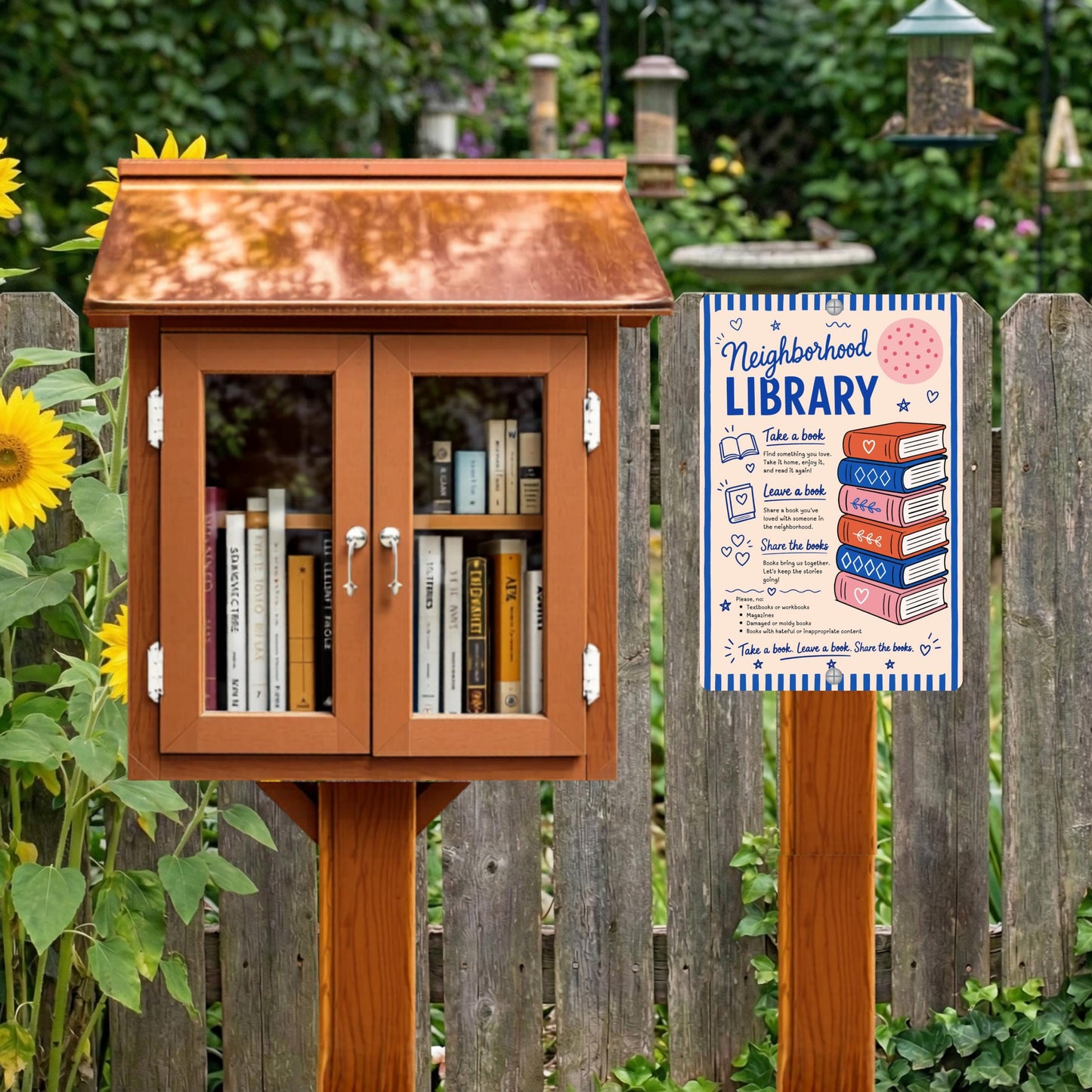 Neighborhood Library Sign