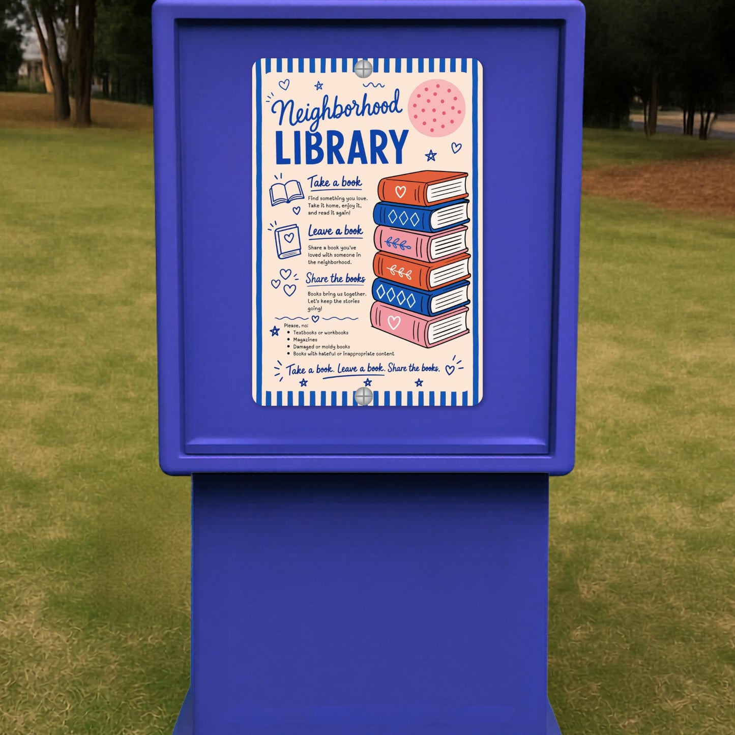 Neighborhood Library Sign