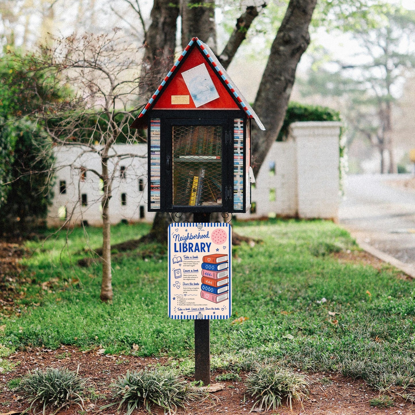 Neighborhood Library Sign