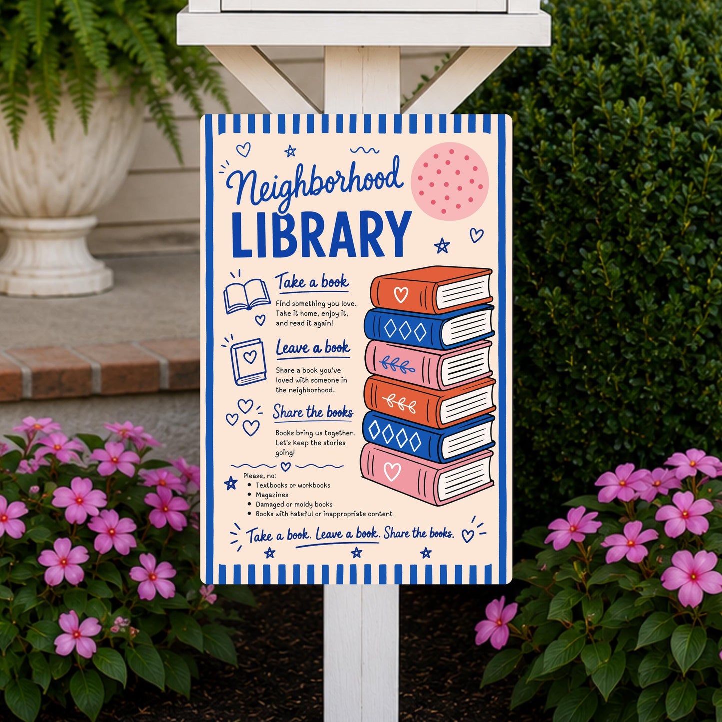 Neighborhood Library Sign