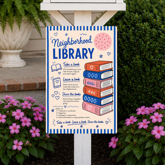 Neighborhood Library Sign