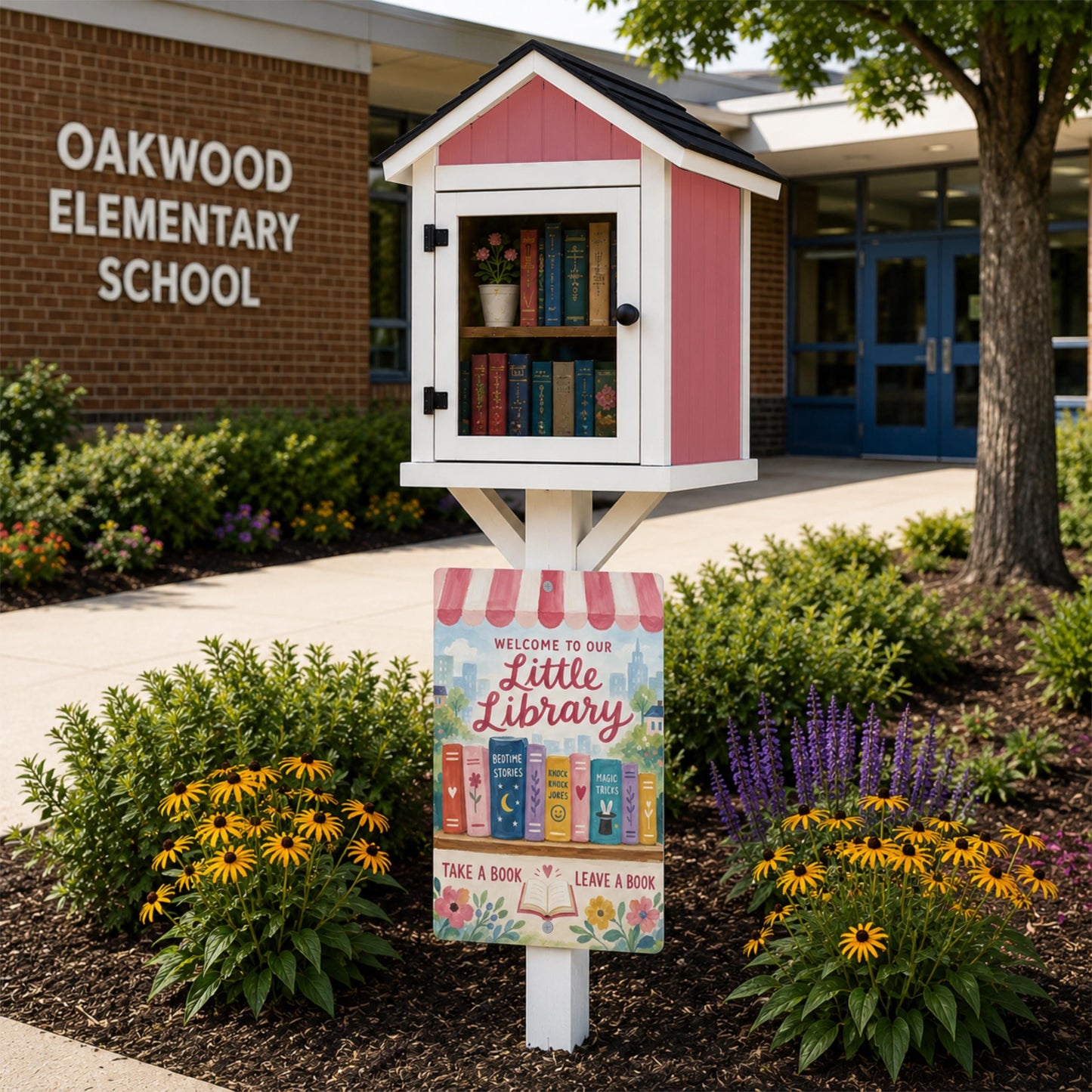 Welcome To Our Library Sign