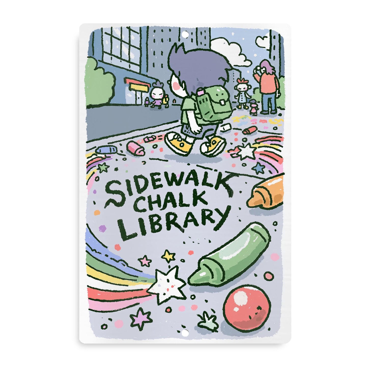 Sidewalk Chalk Free Library Sign