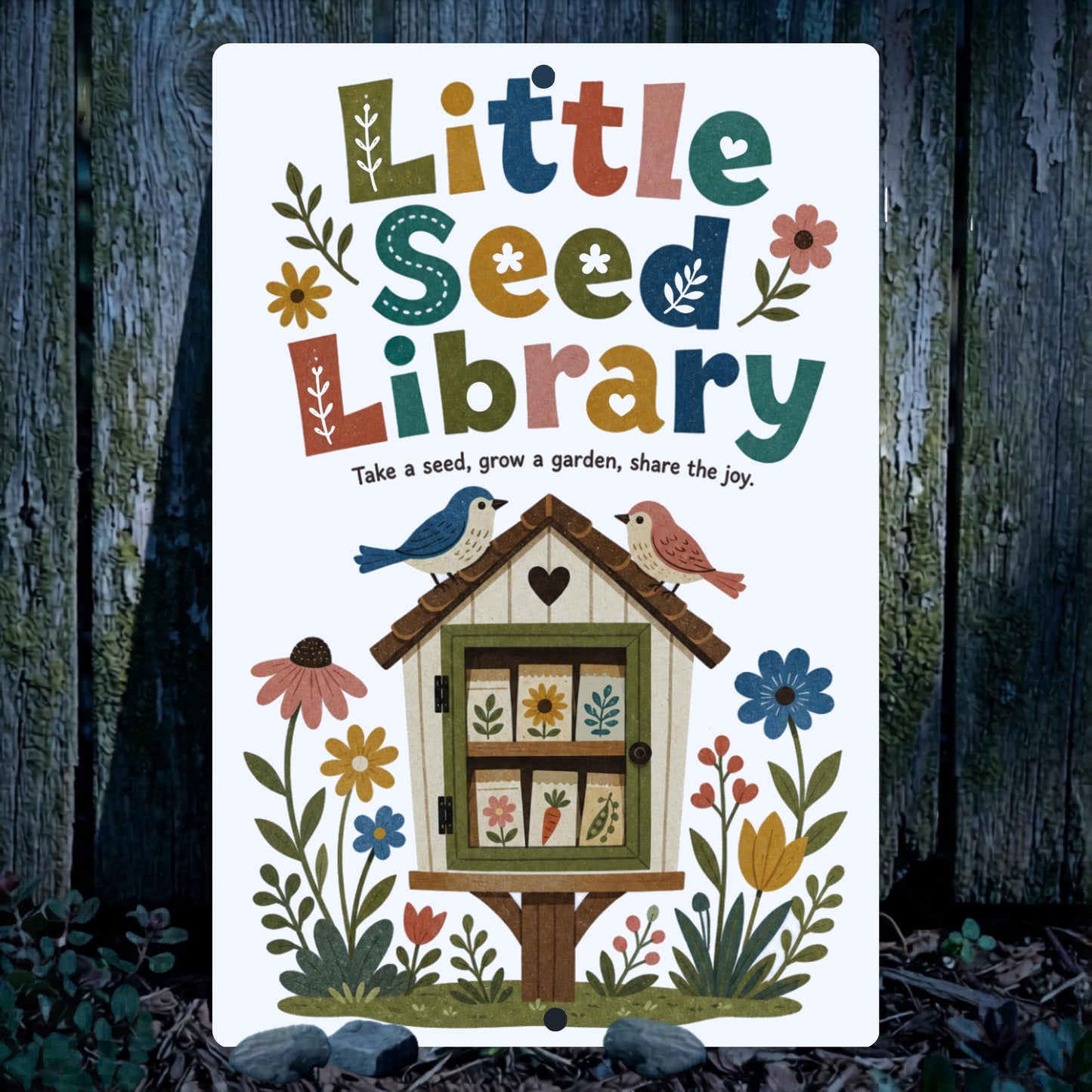 Little Seed Library Metal Sign